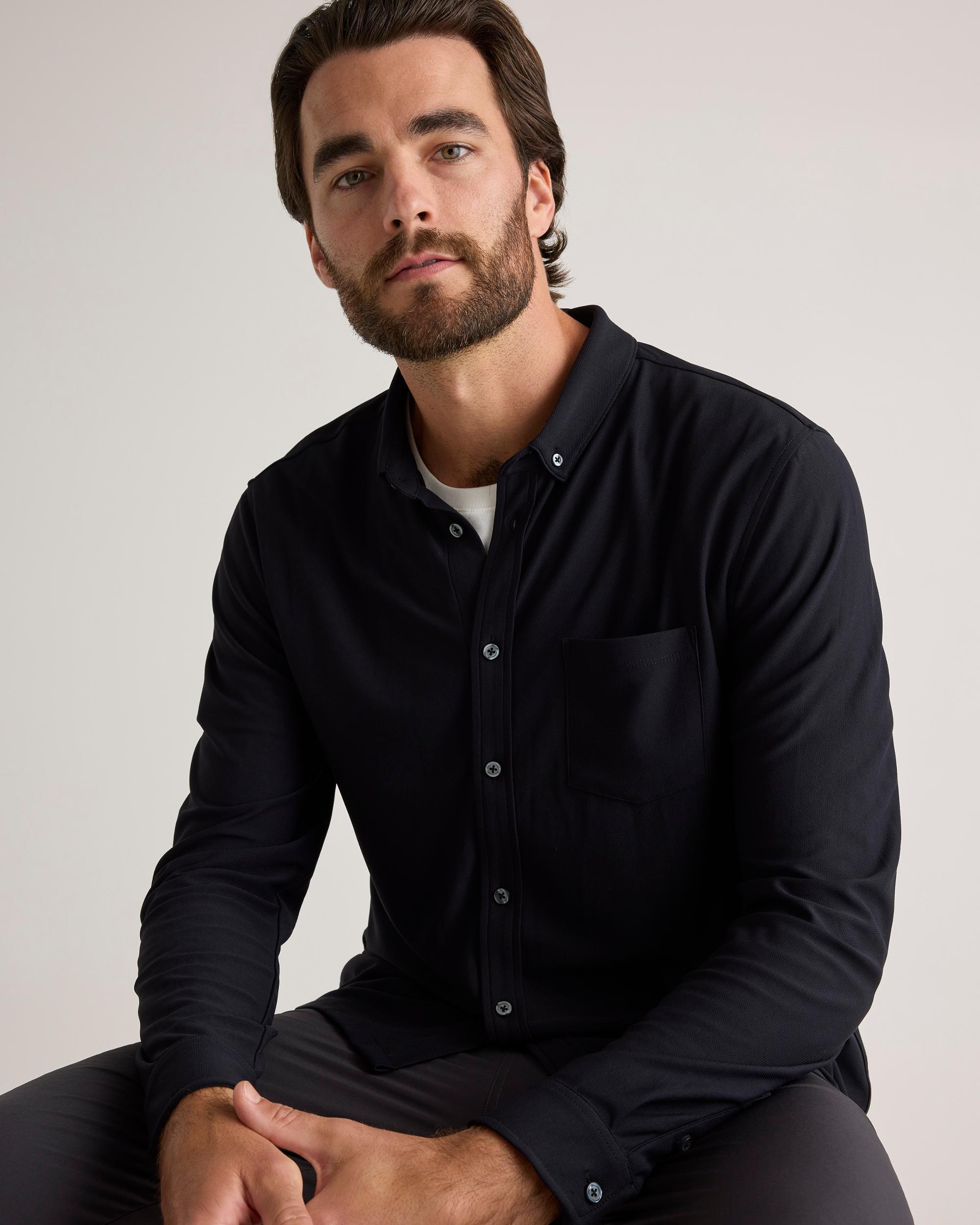 Quince | Men's ProPique Performance Button Down Recycled Polyester Product Image