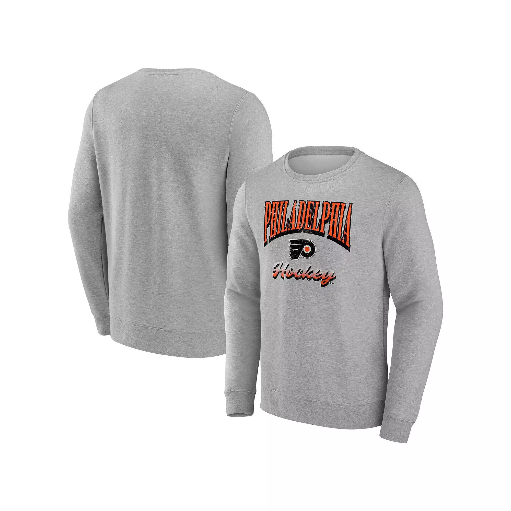 Men's Fanatics Gray Philadelphia Flyers Light the Candle Fleece Pullover Sweatshirt,  Product Image