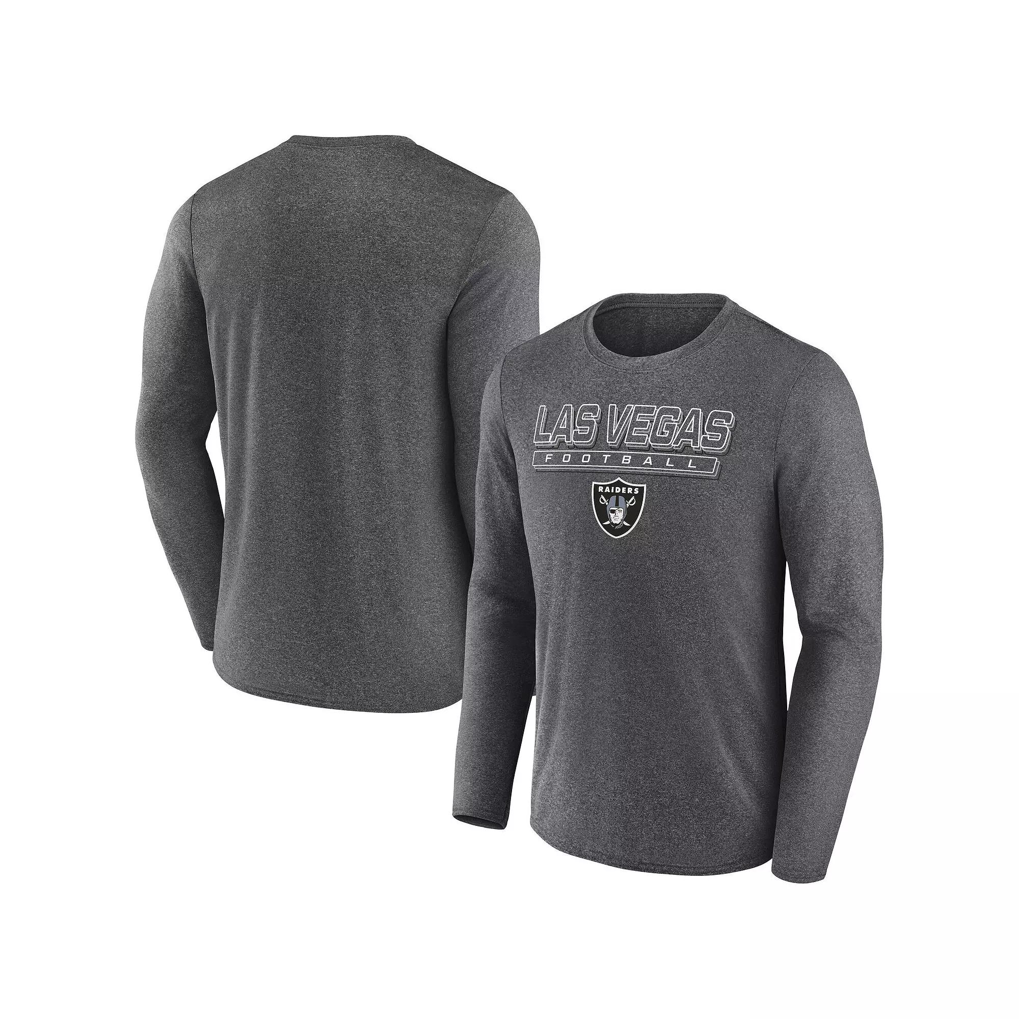Men's Fanatics  Heather Charcoal Las Vegas Raiders Fundamentals Long Sleeve T-Shirt, Size: Large, Lvr Charco Product Image