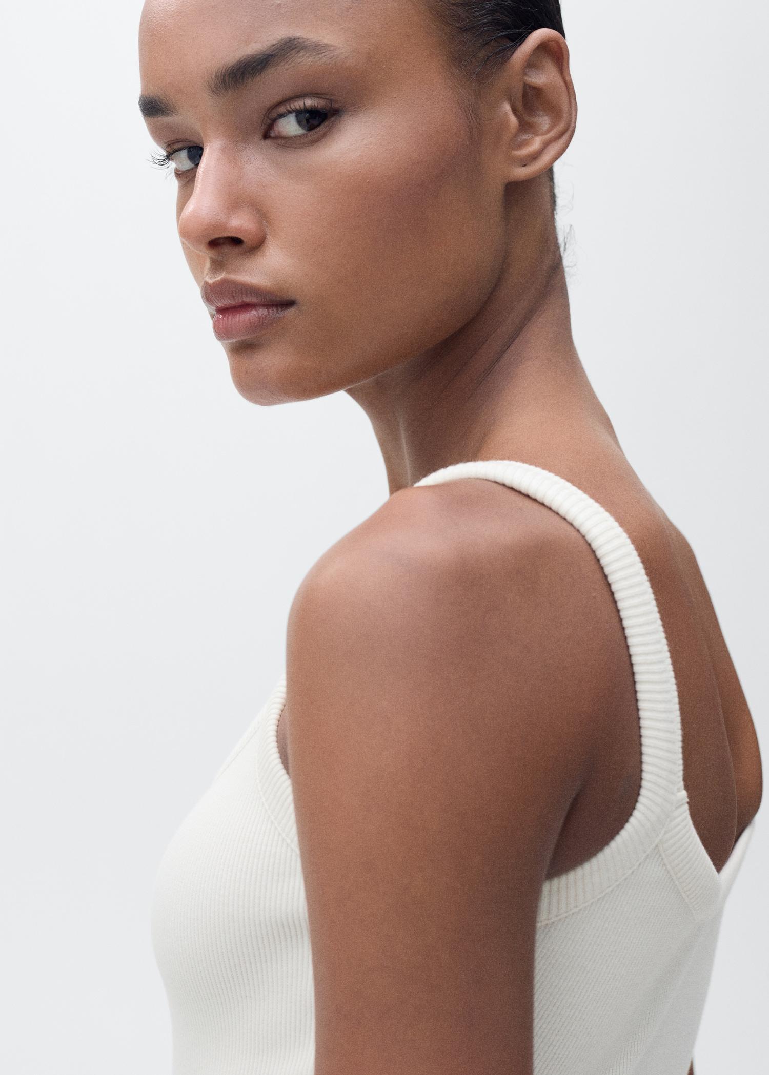 Ribbed cotton bodysuit - Women | MANGO USA Product Image