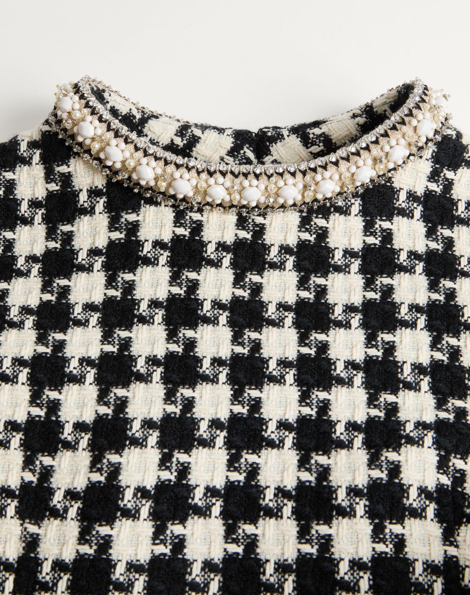 Embroidered Damier Light Tweed Short Dress Product Image