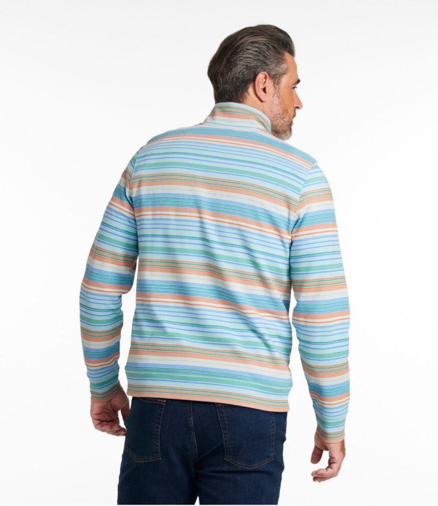 Men's Comfort Stretch Performance® Piqué, Quarter-Zip Pullover, Stripe Product Image