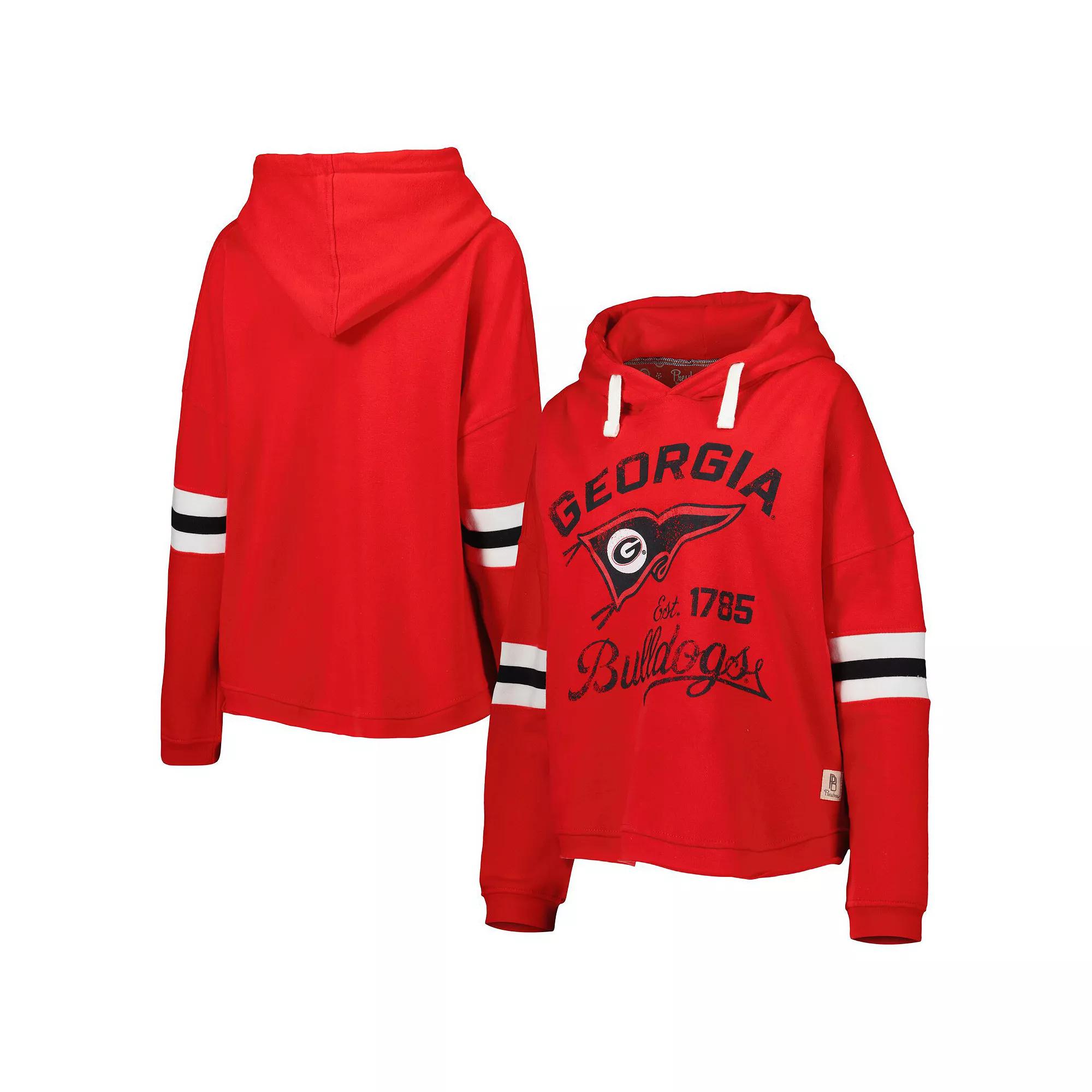 Women's Pressbox Red Georgia Bulldogs Super Pennant Pullover Hoodie, Size: Medium Product Image