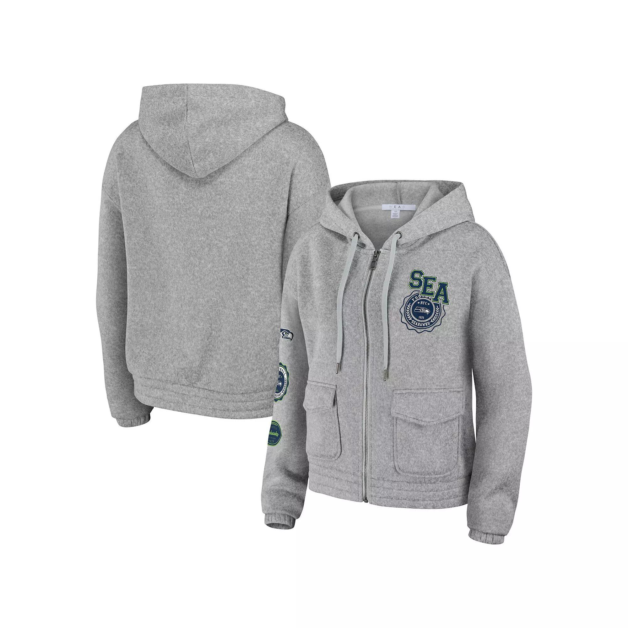 Women's WEAR by Erin Andrews Heather Gray Seattle Seahawks Full-Zip Hoodie,  Product Image