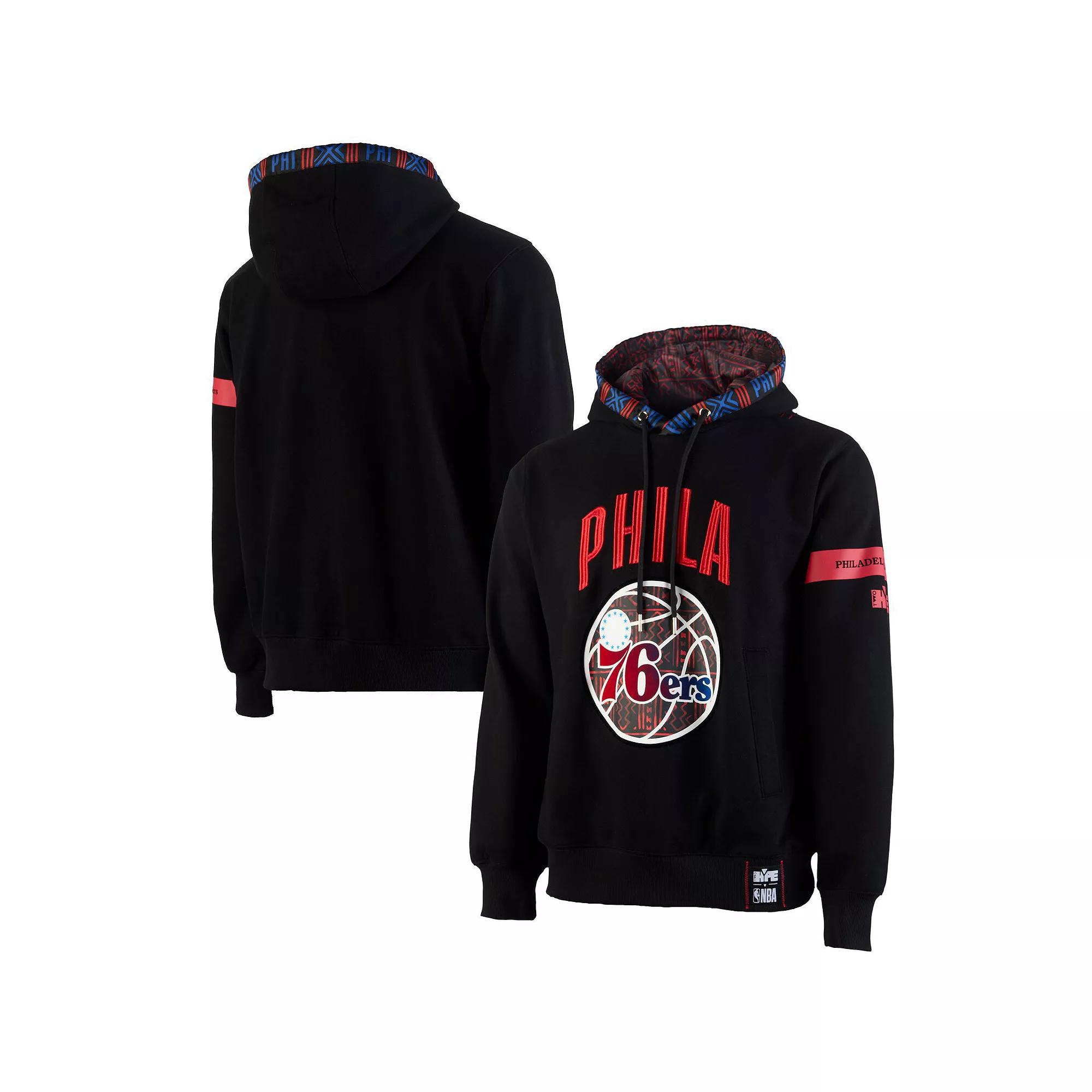 Men's NBA x Two Hype  Black Philadelphia 76ers Culture & Hoops Collection Premium Pullover Hoodie, Size: Large, 76r Black Product Image