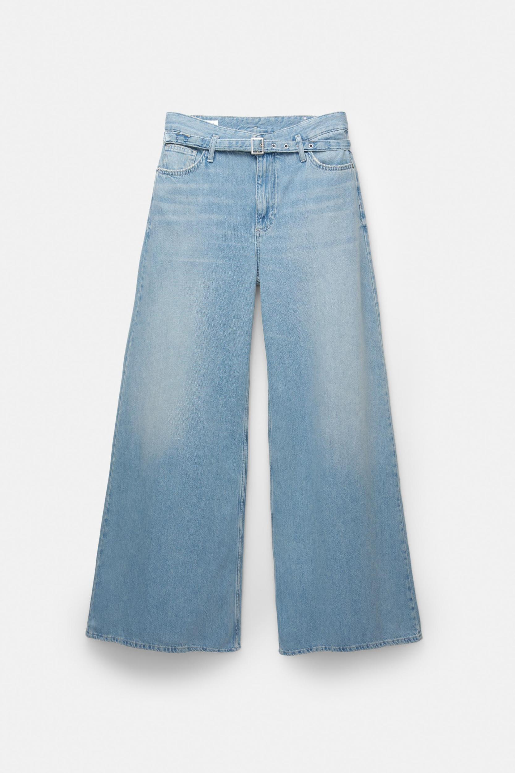 Belted super wide-leg jeans Product Image