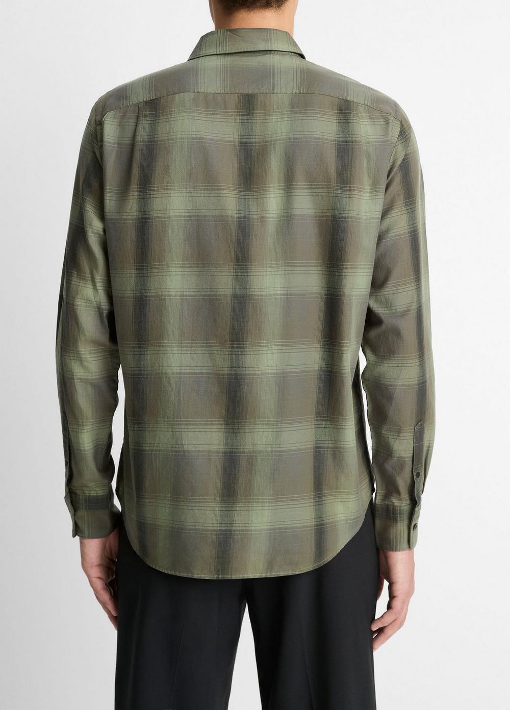 Sandalwood Plaid Cotton Button-Front Shirt Product Image