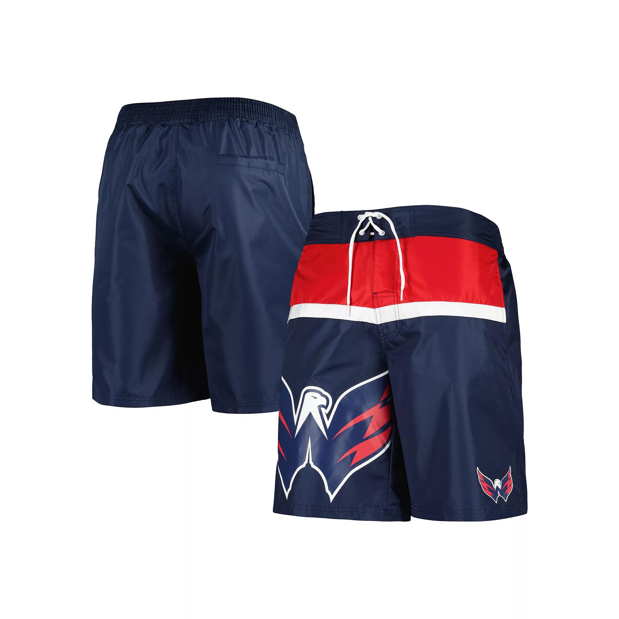 Men's Starter Navy Washington Capitals Sea Wind Swim Trunks,  Product Image