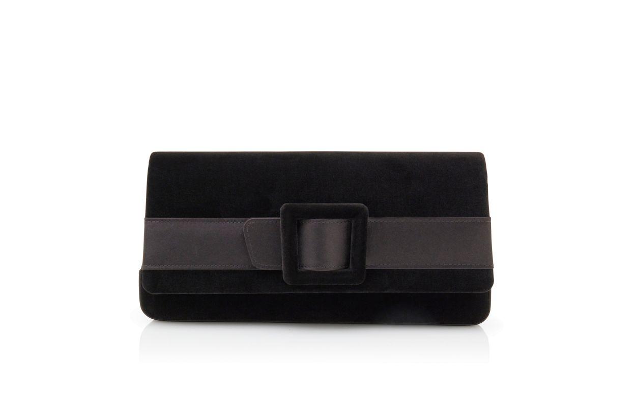 MAYGOT Black Velvet Buckle Clutch Product Image