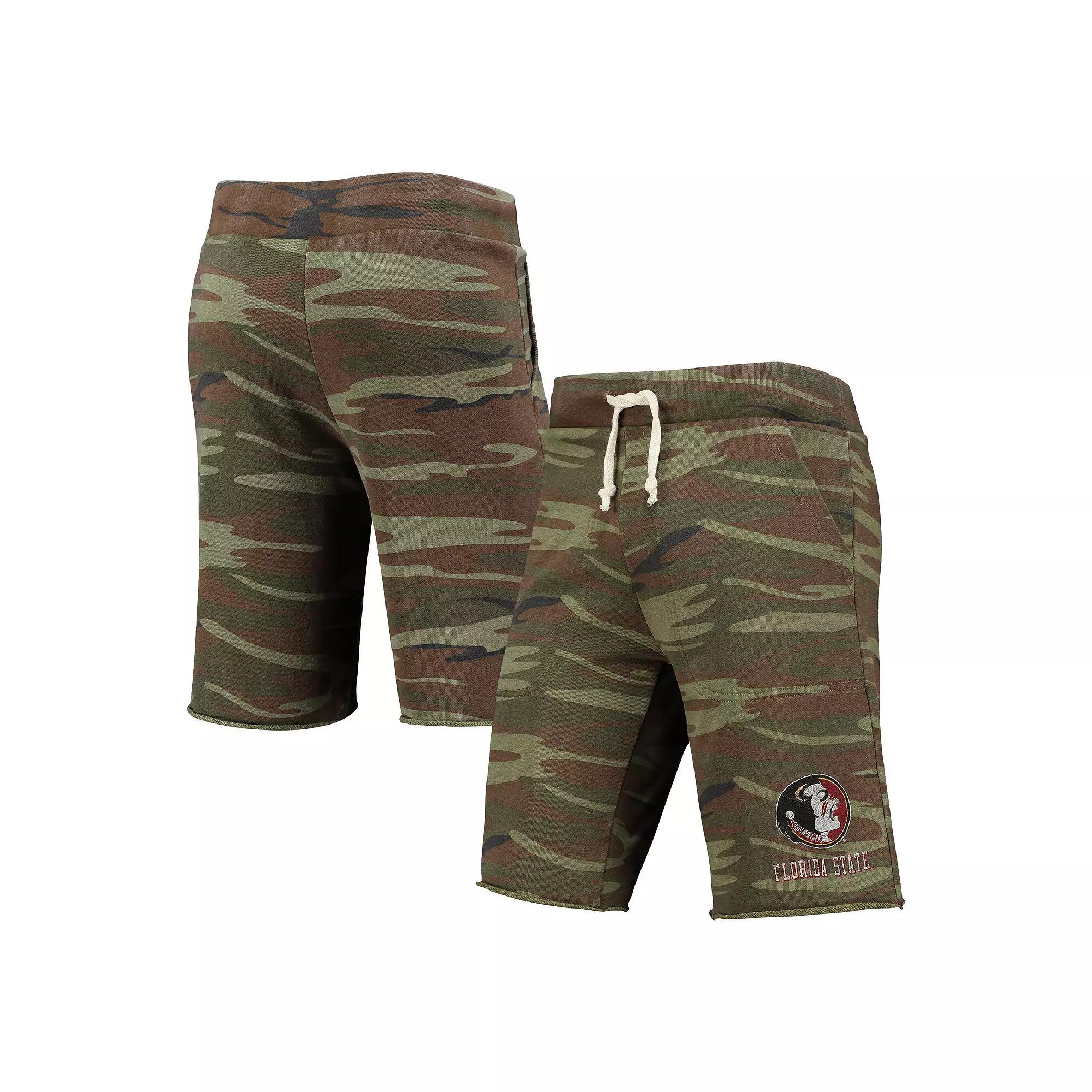 Men's Camo Alternative Apparel Florida State Seminoles Victory Lounge Shorts, Size: Large, Green Product Image