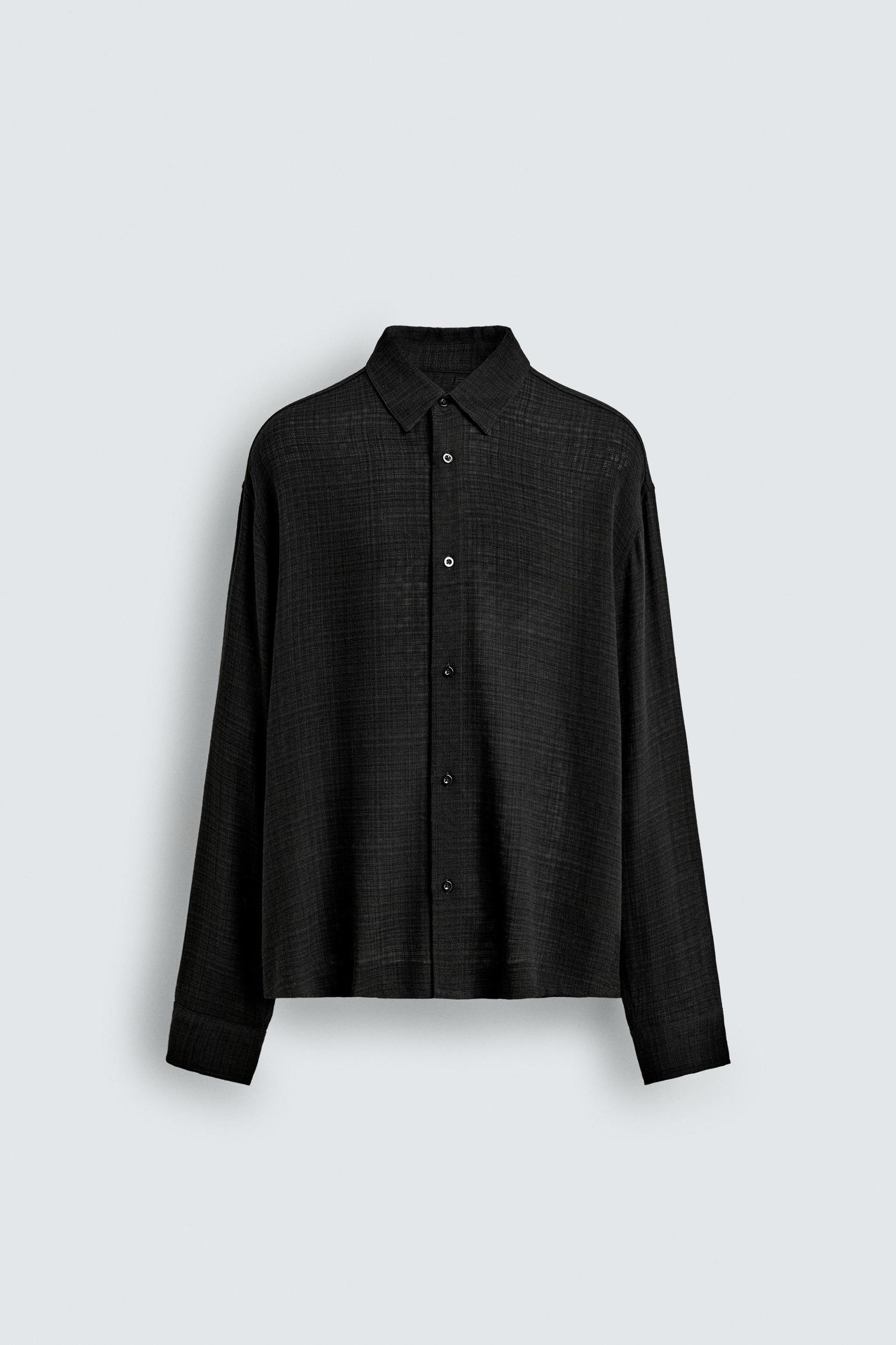 TEXTURED VISCOSE - COTTON SHIRT Product Image