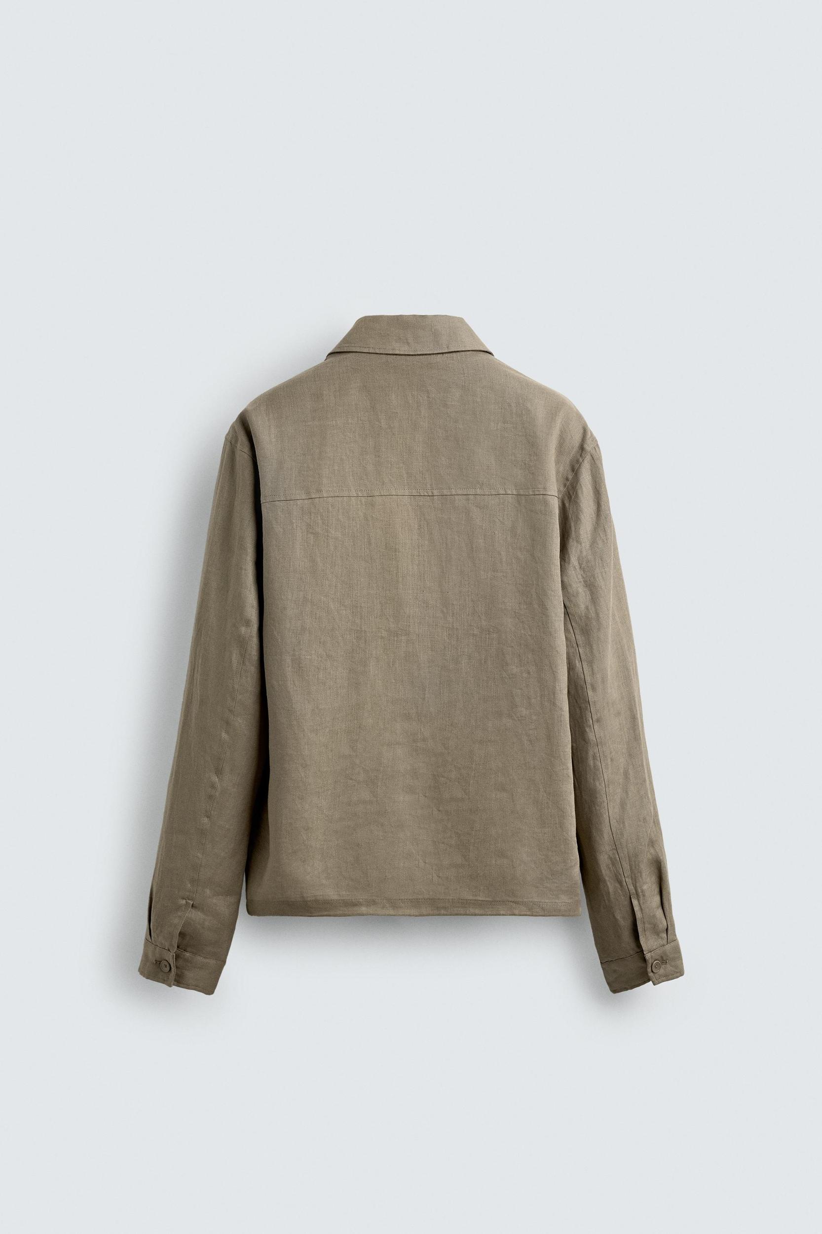 100% LINEN OVERSHIRT Product Image