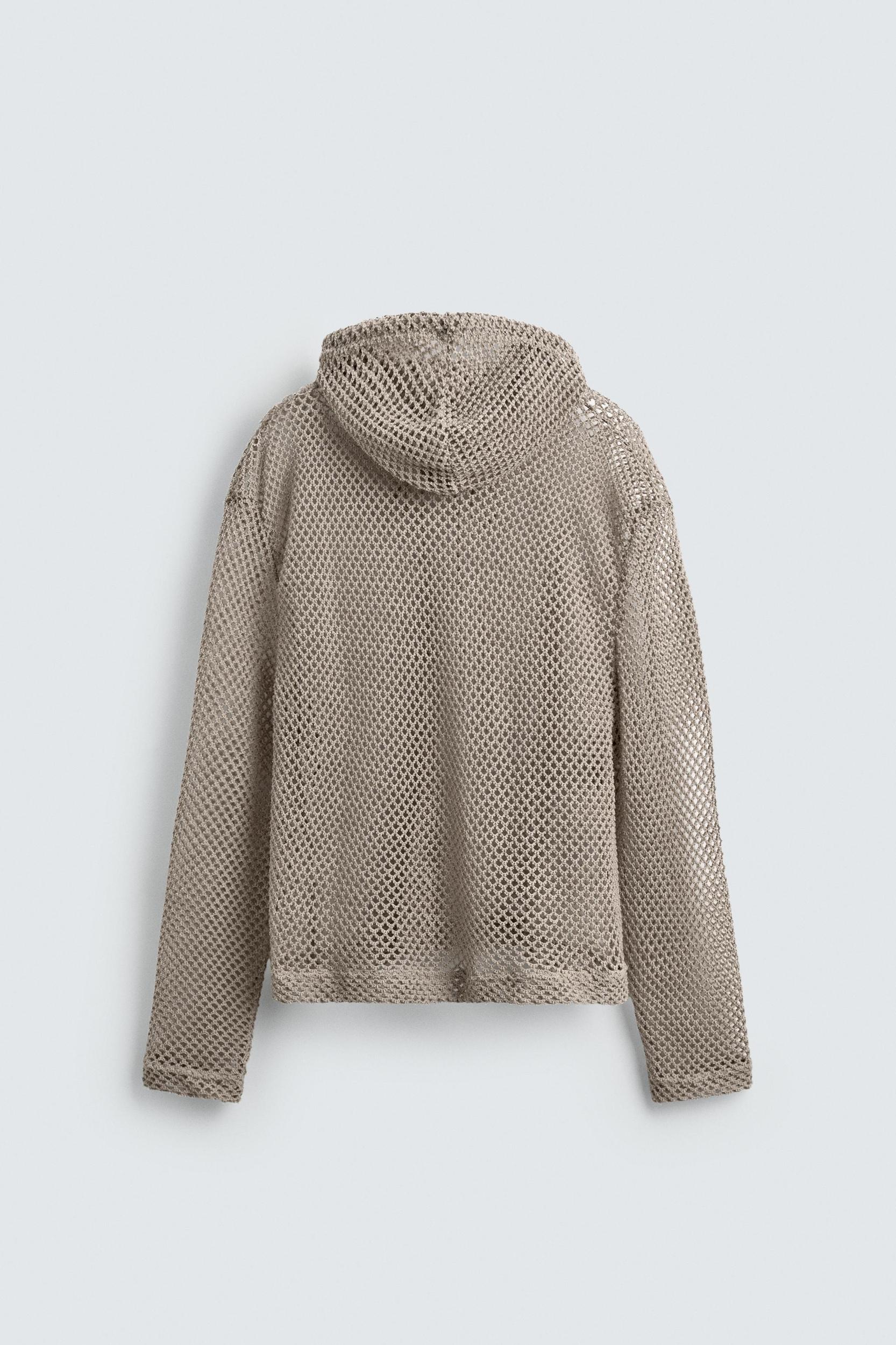 CROCHET TEXTURED SWEATSHIRT Product Image