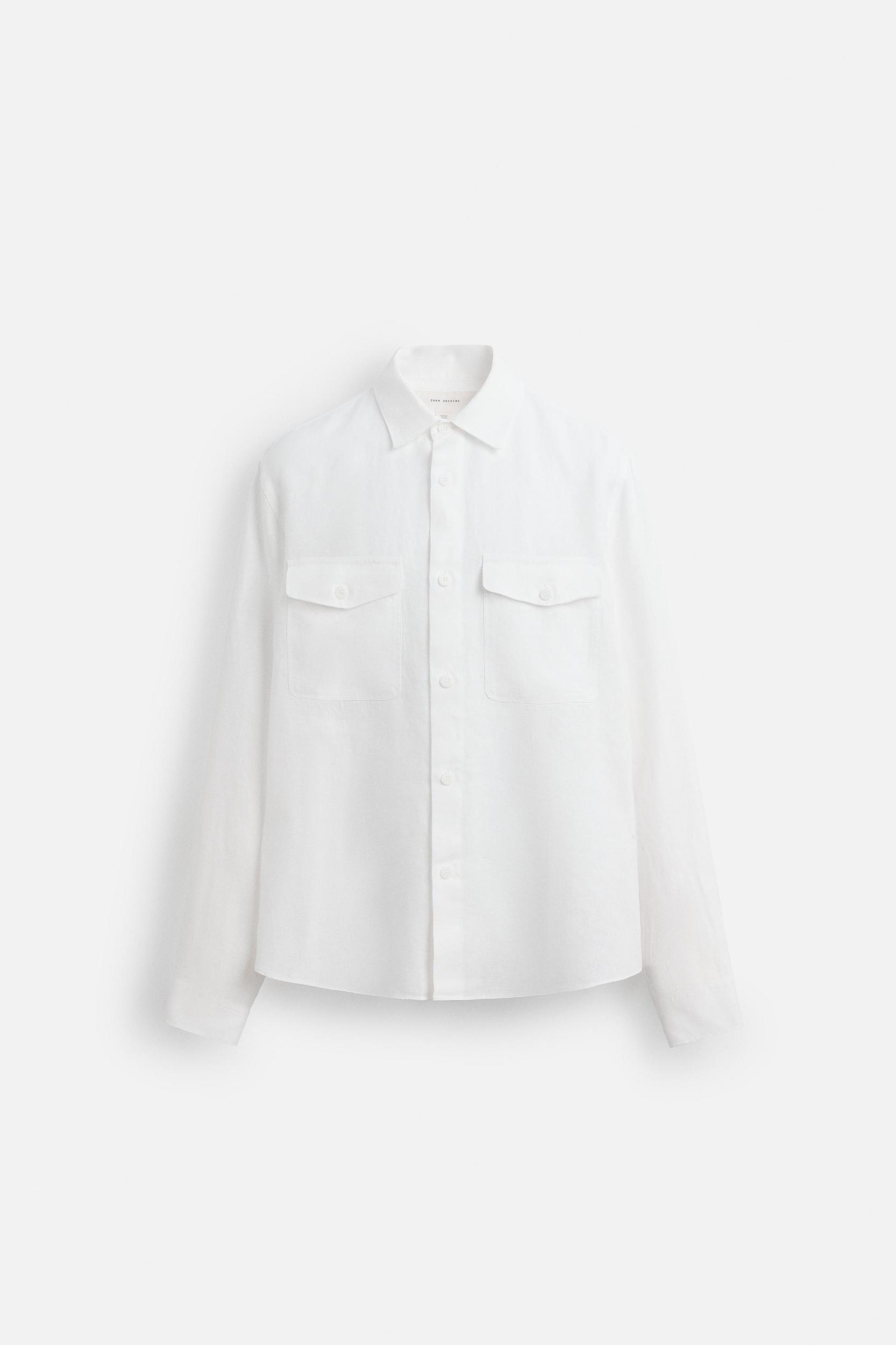 100% LINEN OVERSHIRT Product Image