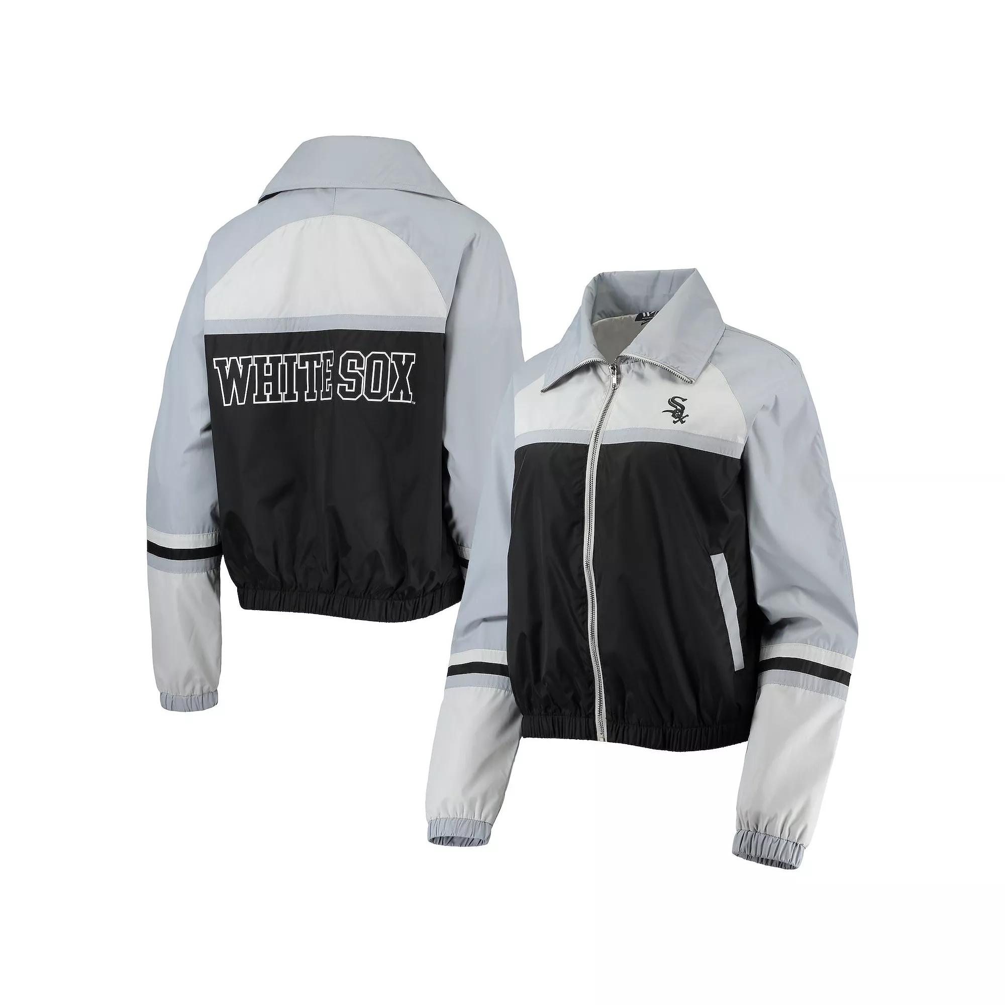 Women's The Wild Collective Black Chicago White Sox Colorblock Track Raglan Full-Zip Jacket, Size: XS Product Image