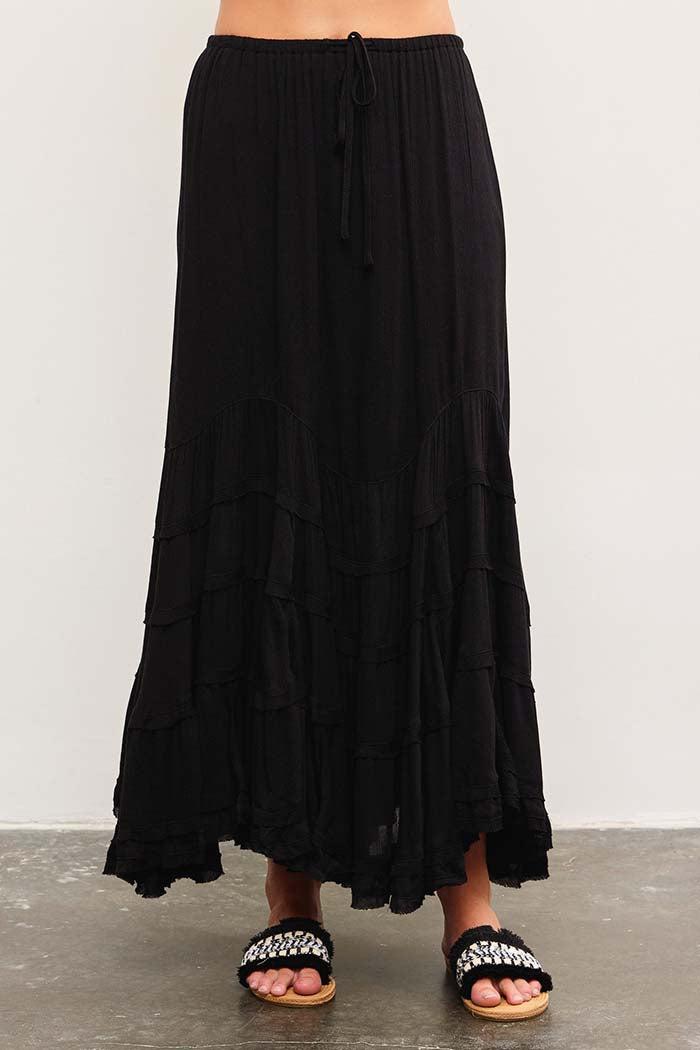 Tie Front Wave Tiered Skirt Product Image