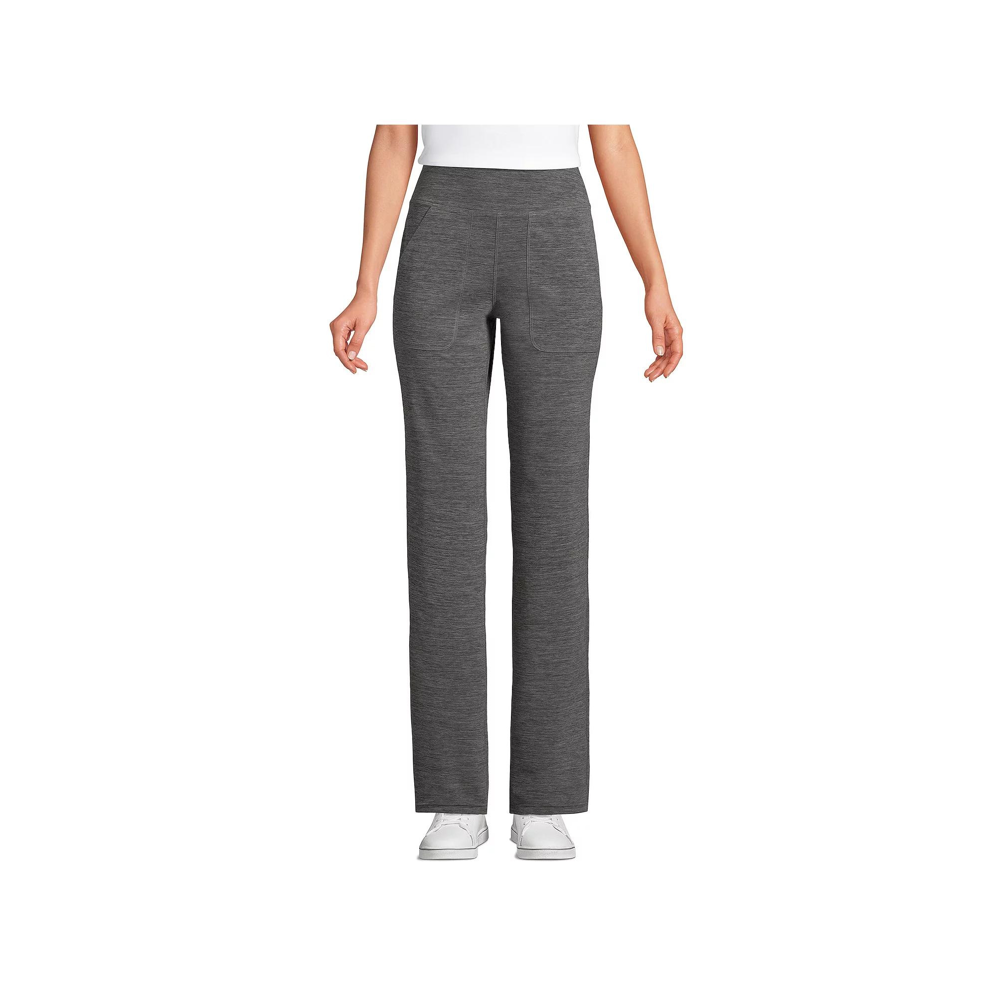 Petite Lands' End Active Hi Impact HR Straight Leg Pants, Women's, Size: Small Petite, Black Product Image