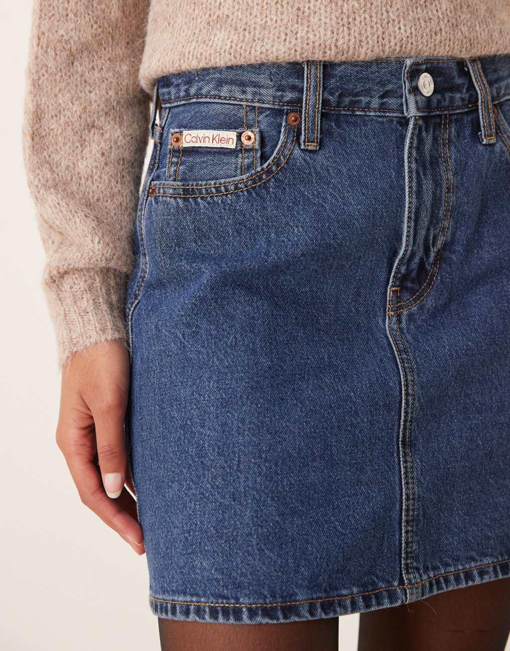 Calvin Klein Jeans high rise denim skirt Product Image