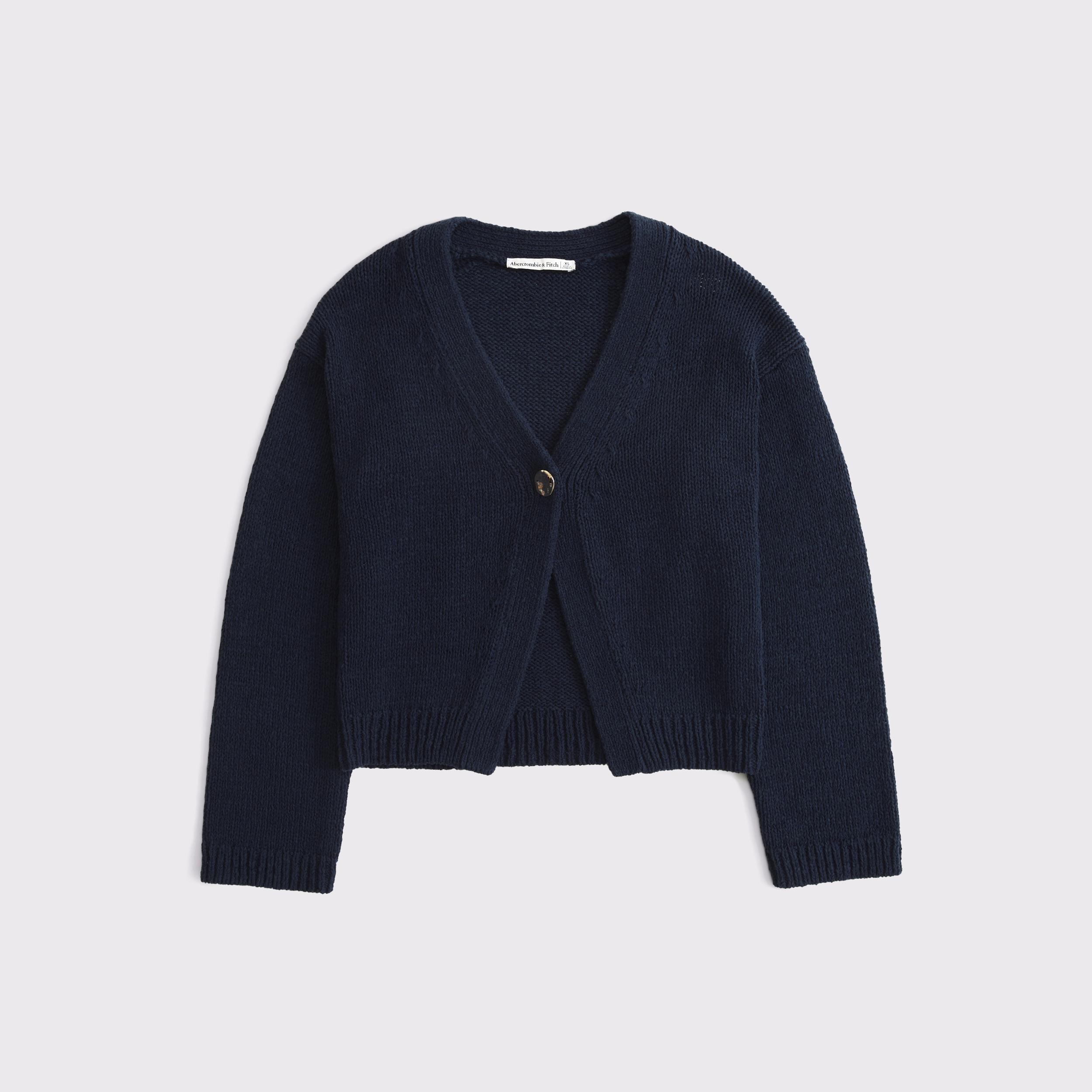 Textural 1-Button Cardigan Product Image