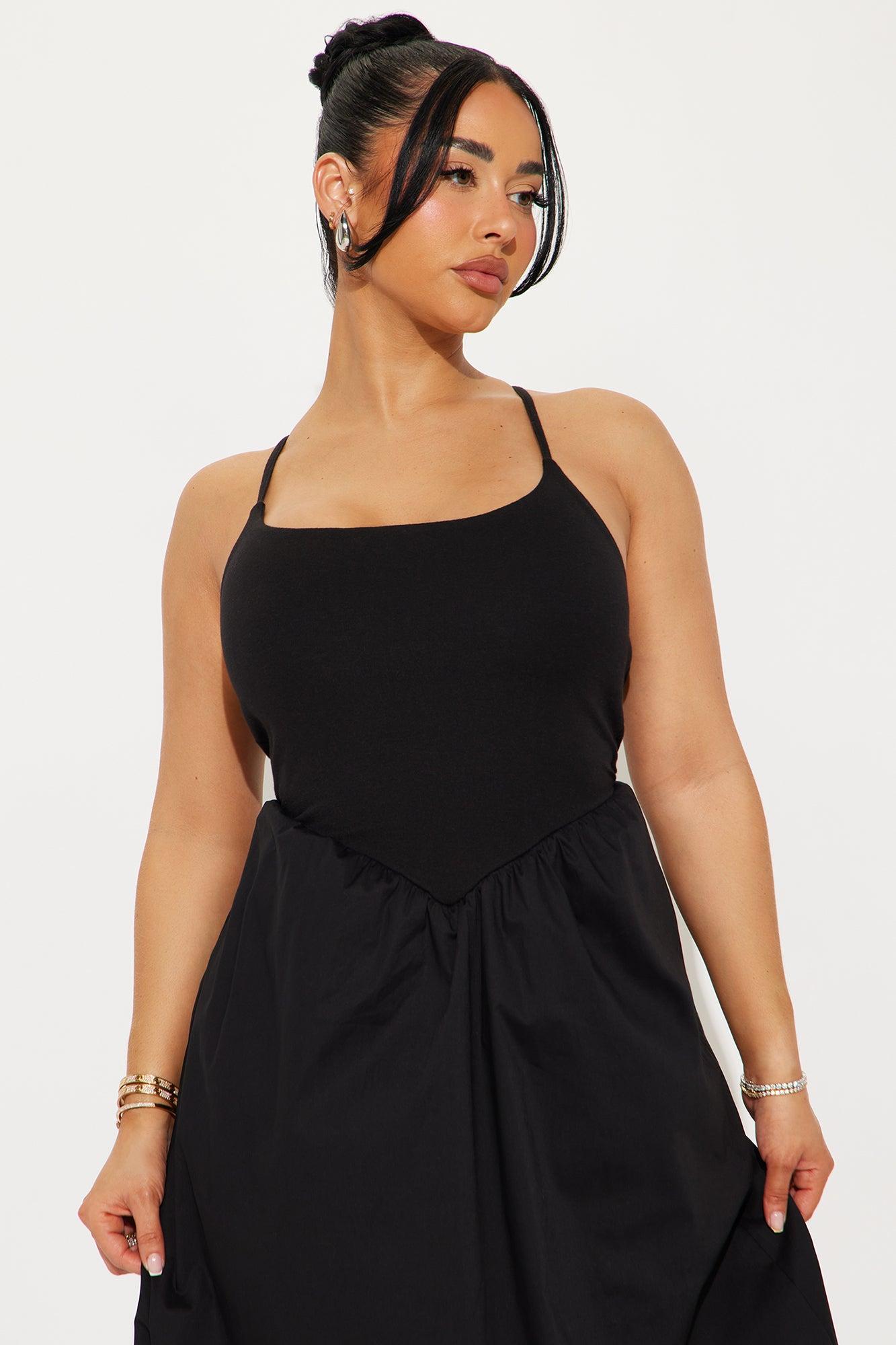 Mackenzie Flowy Midi Dress - Black Product Image