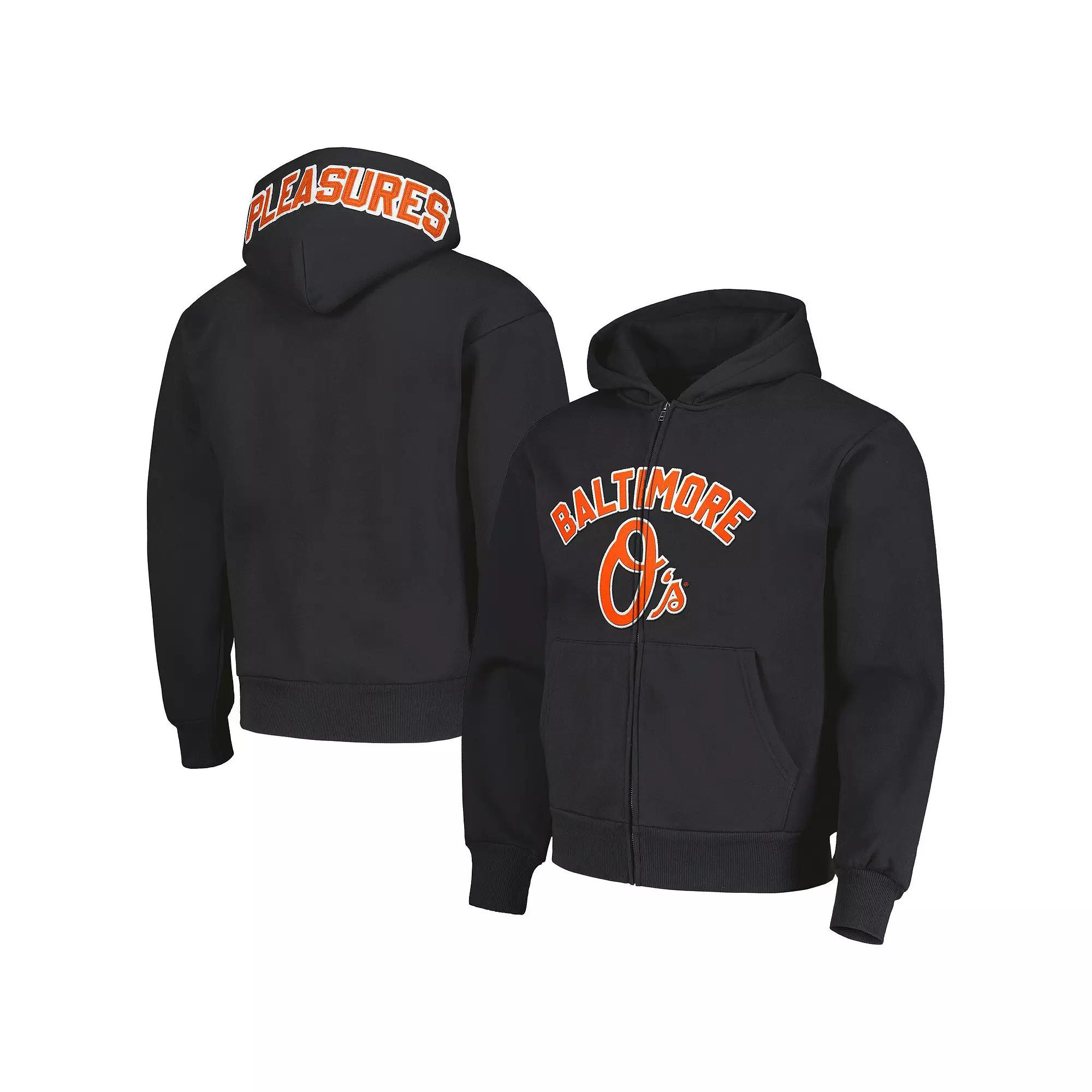 Men's PLEASURES Black Baltimore Orioles Opening Day Full-Zip Hoodie,  Product Image