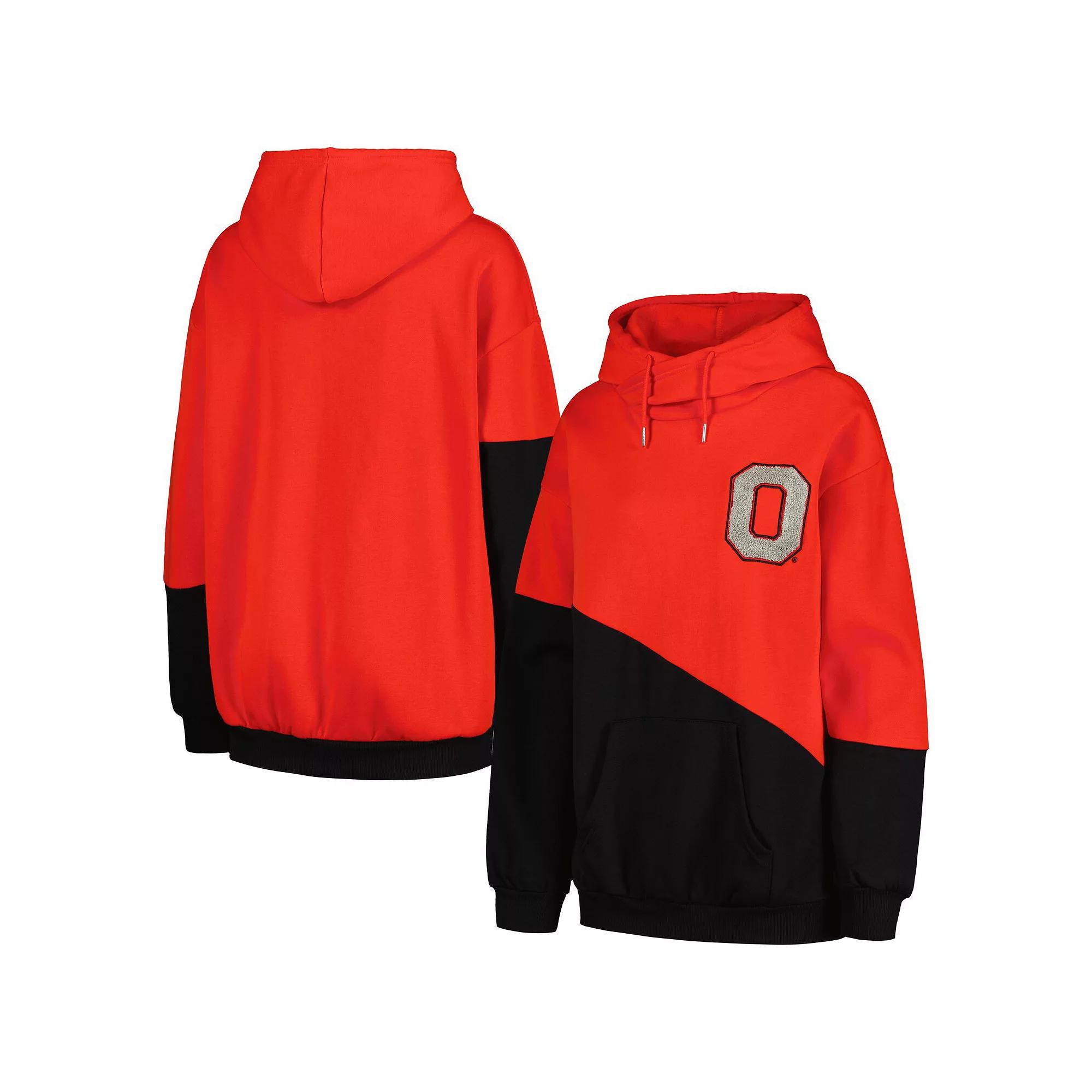 Women's Gameday Couture Scarlet/Black Ohio State Buckeyes Matchmaker Diagonal Cowl Pullover Hoodie, Size: Small, Red Product Image