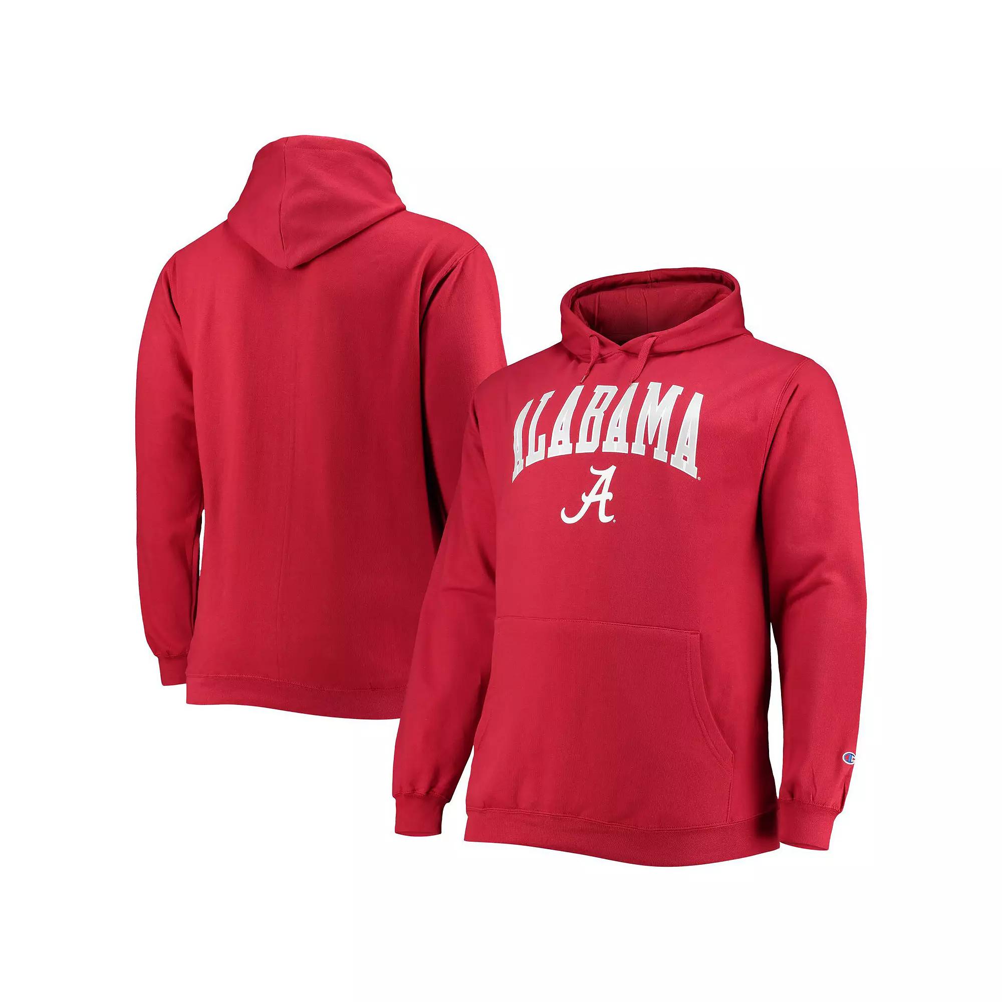 Men's Champion Crimson Alabama Crimson Tide Big & Tall Arch Over Logo Powerblend Pullover Hoodie,  Product Image