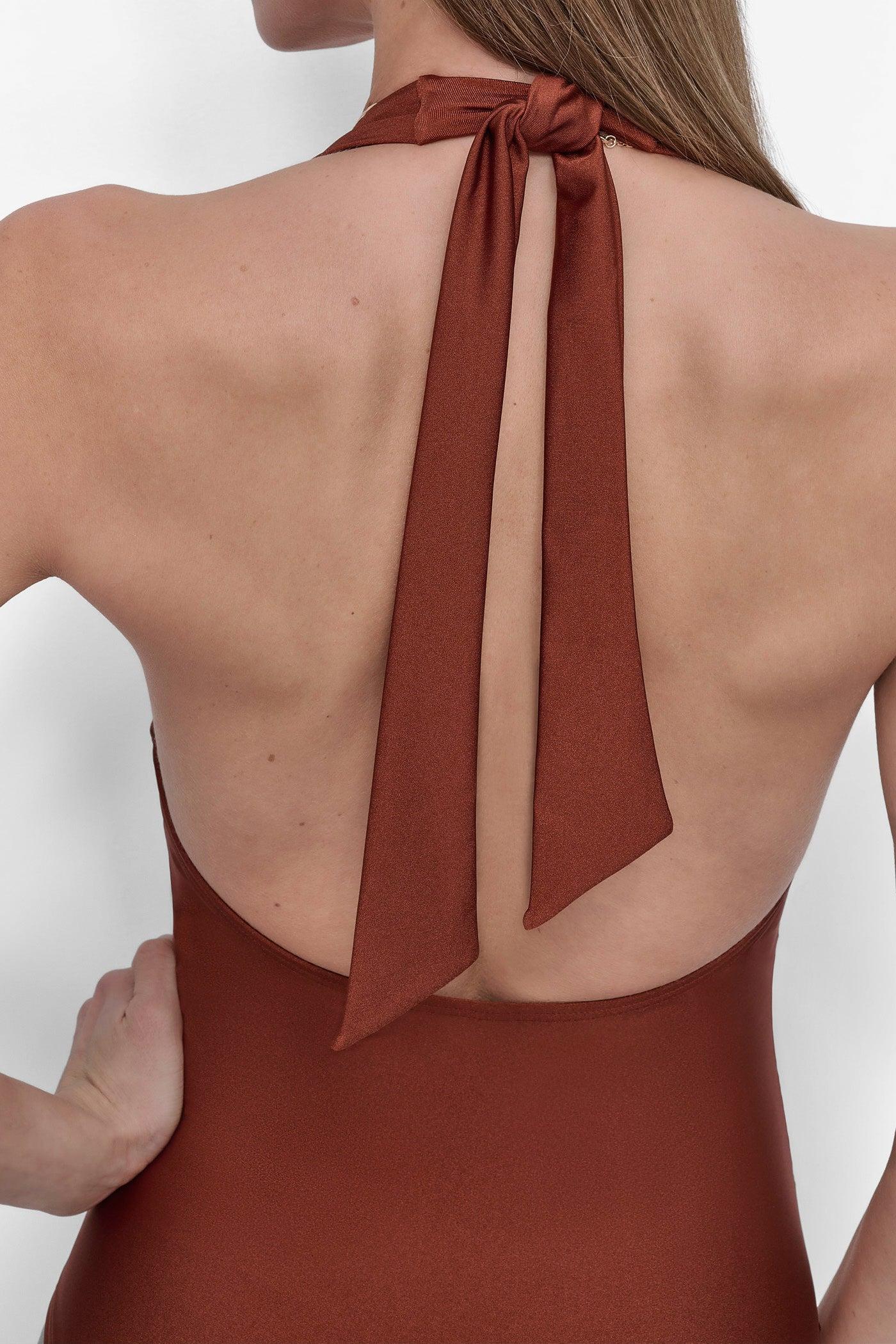 SHIRRED HALTER ONE PIECE Product Image