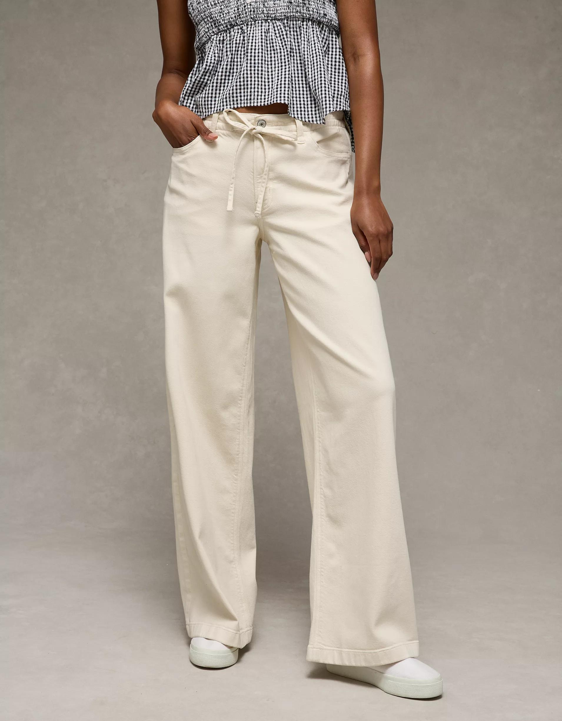 AE Dreamy Drape Stretch Low-Rise Ultra Wide-Leg Pant Product Image