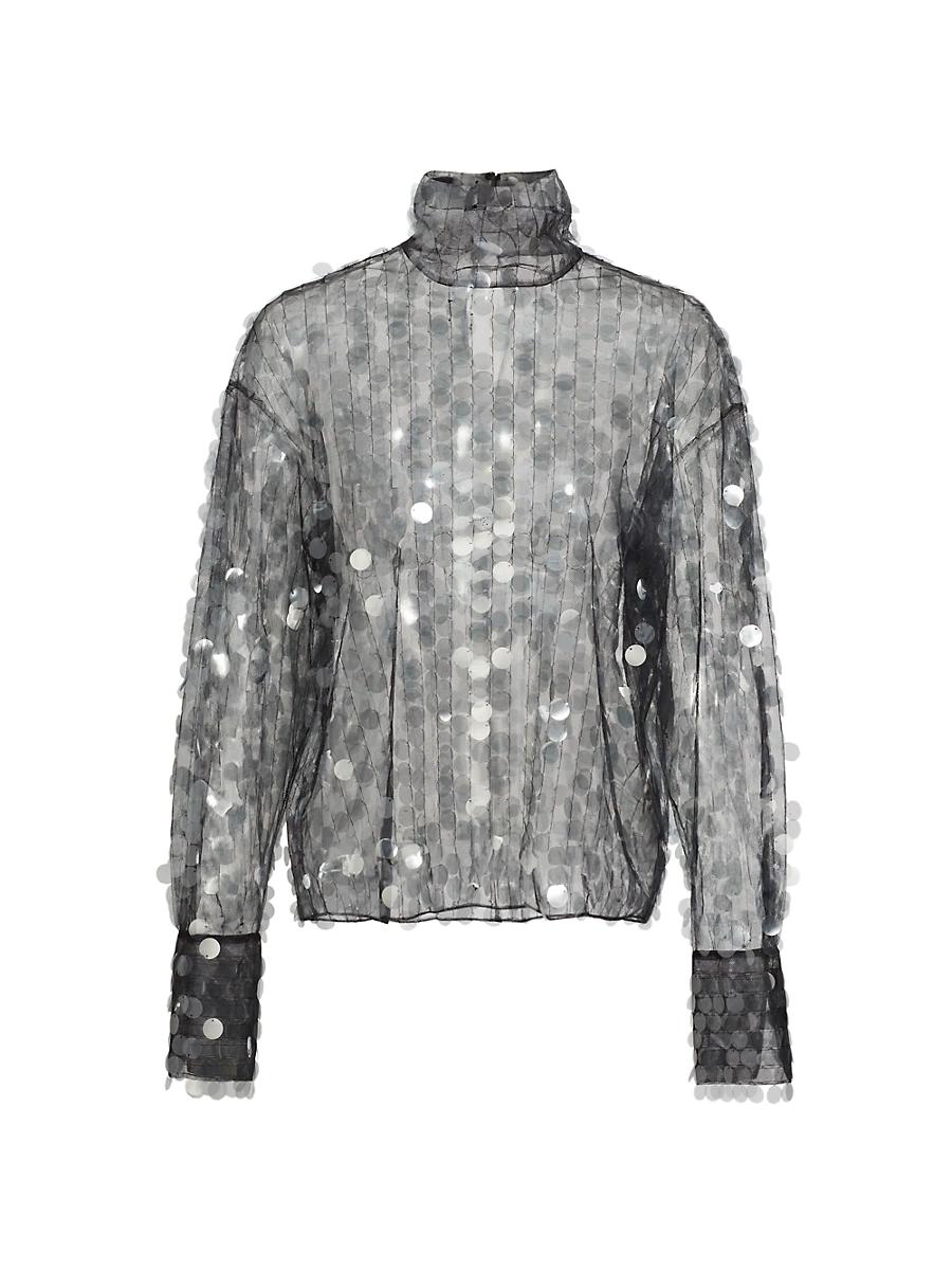 Womens Olall Paillettes Turtleneck Top Product Image