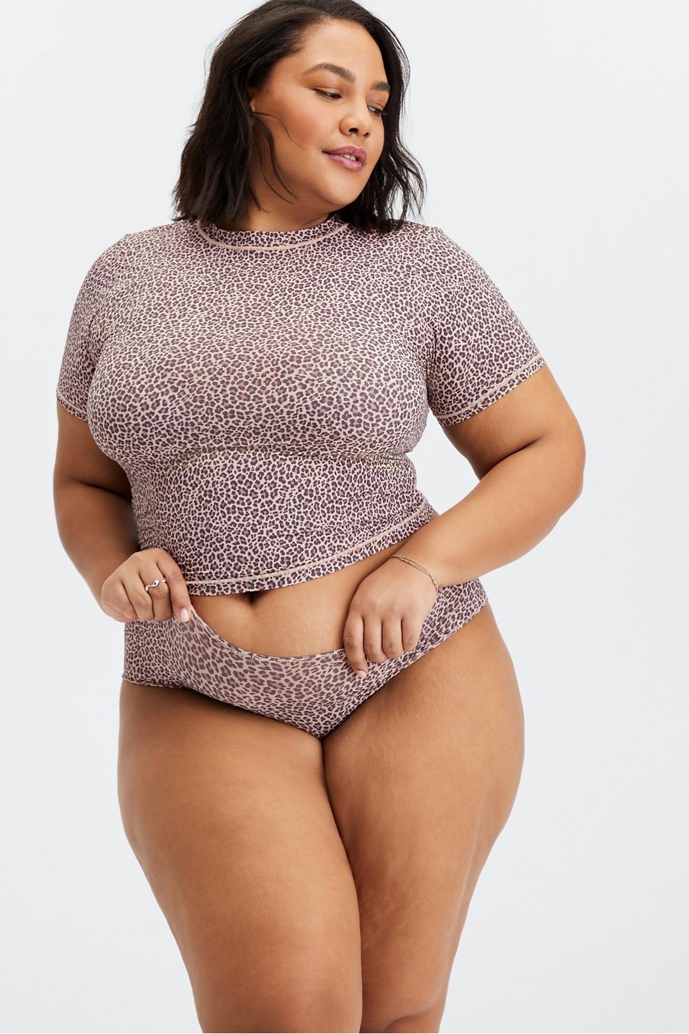 Fabletics Fine Touch Classic Brief Womens Dusty Rosette Leopard Spot Size S Product Image