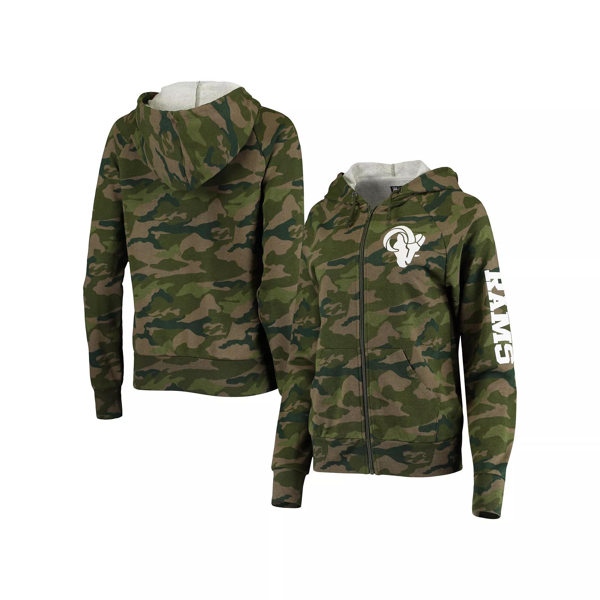 Women's New Era Camo Los Angeles Rams Raglan Full-Zip Hoodie,  Product Image