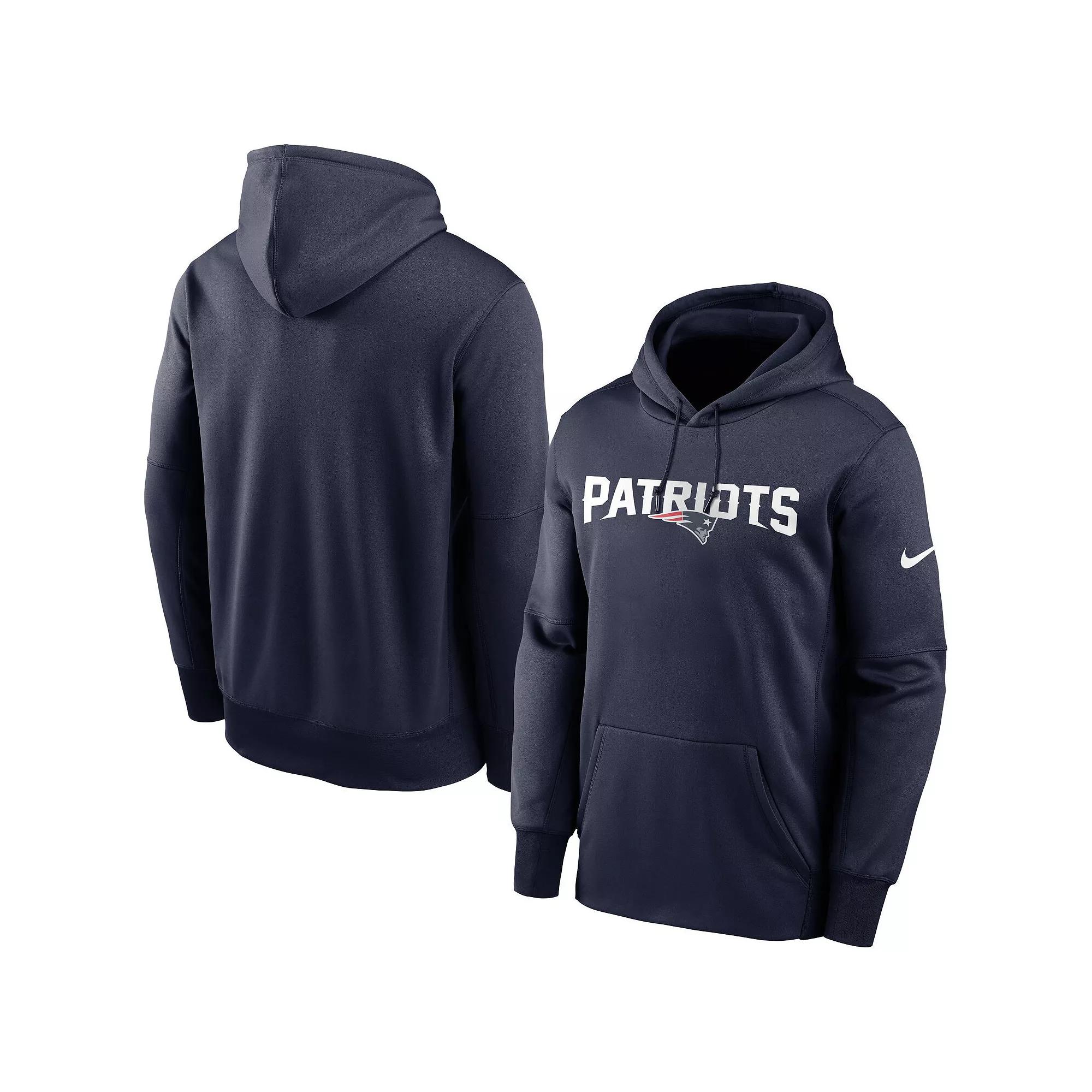 Men's Nike Navy New England Patriots Fan Gear Wordmark Performance Pullover Hoodie, Size: 3XL, Blue Product Image