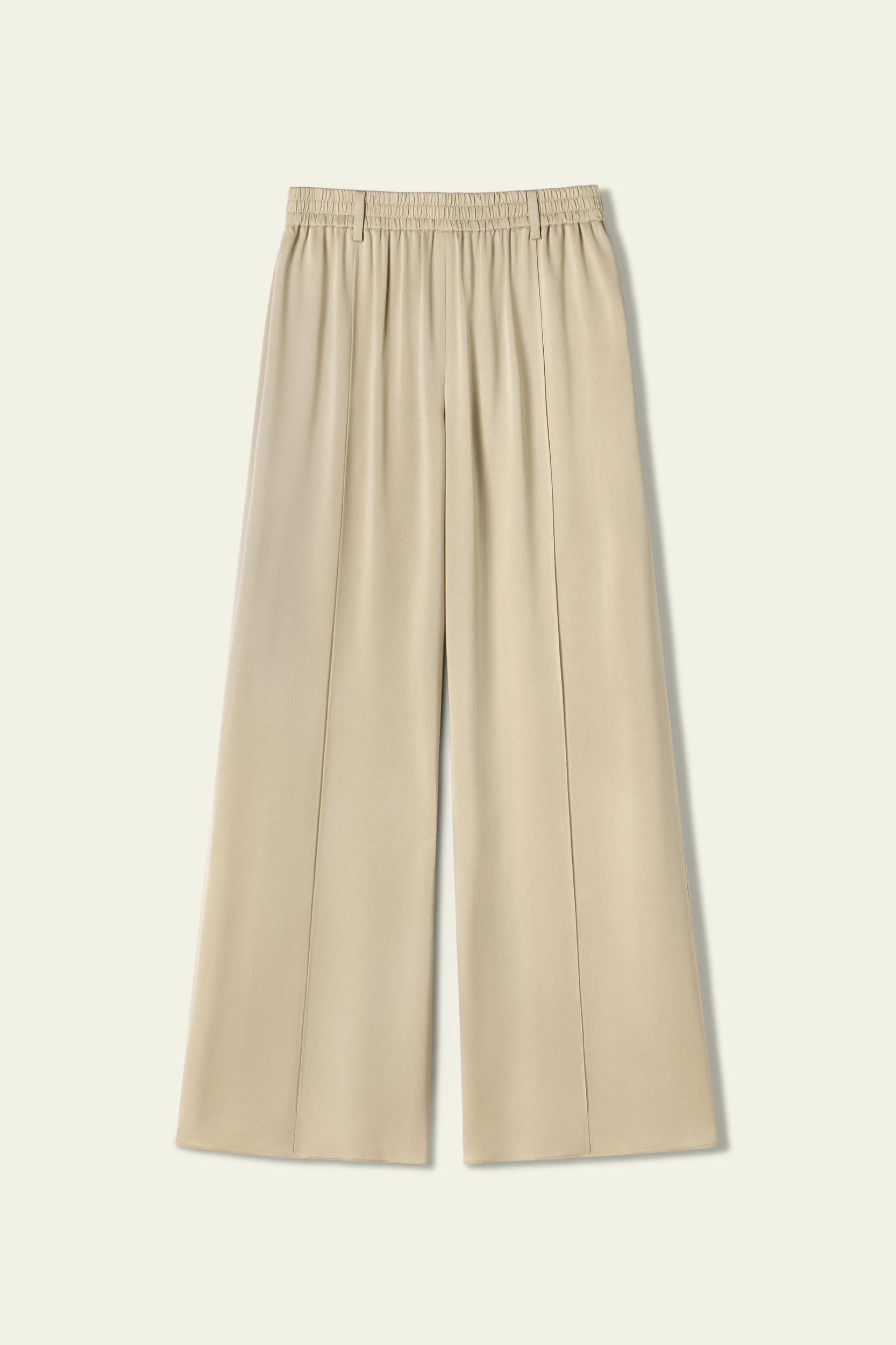 LILYSILK x Melissa Murrell Silk Suede Wide-Leg Pants Product Image