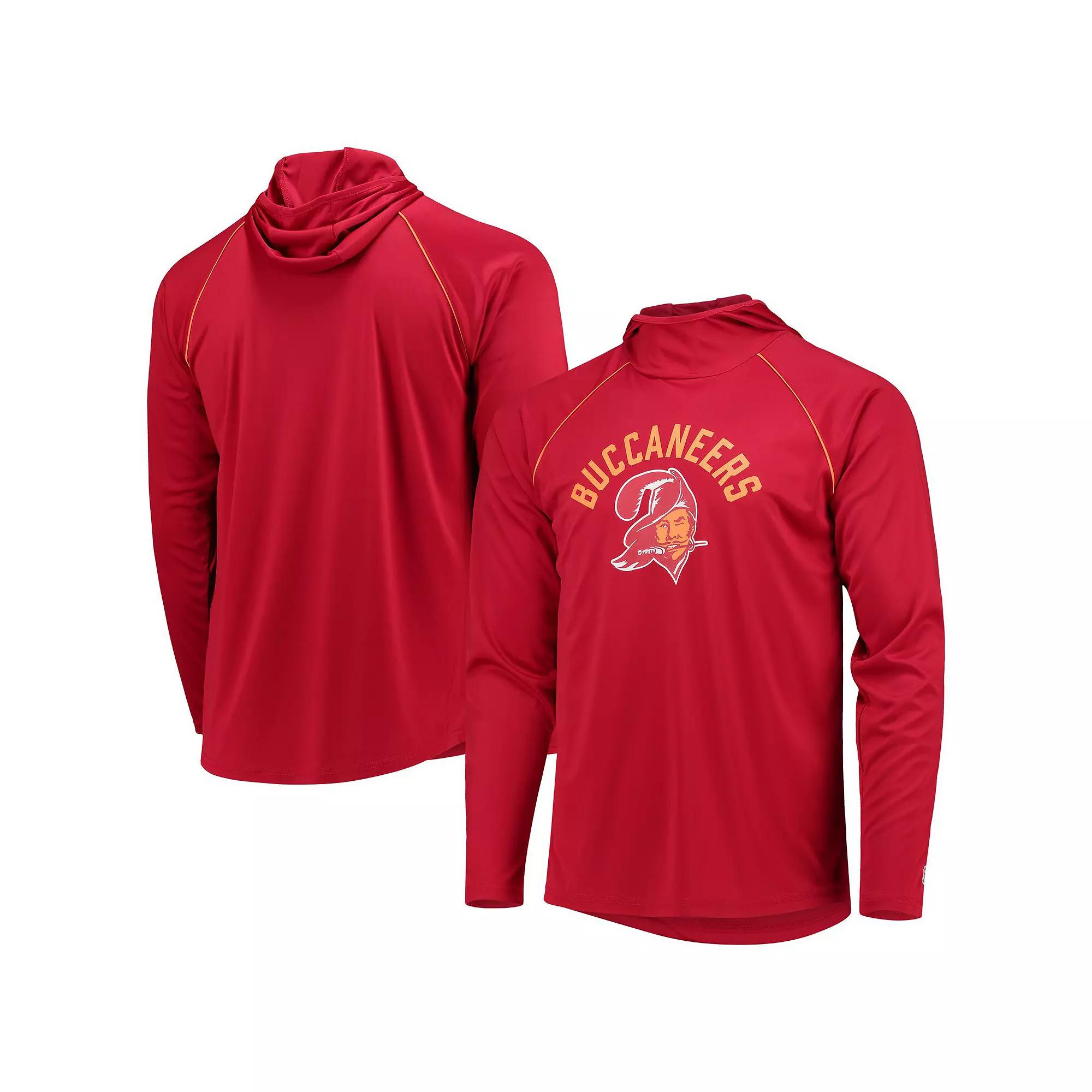 Men's Starter Red Tampa Bay Buccaneers Throwback Raglan Hoodie Long Sleeve T-Shirt,  Product Image