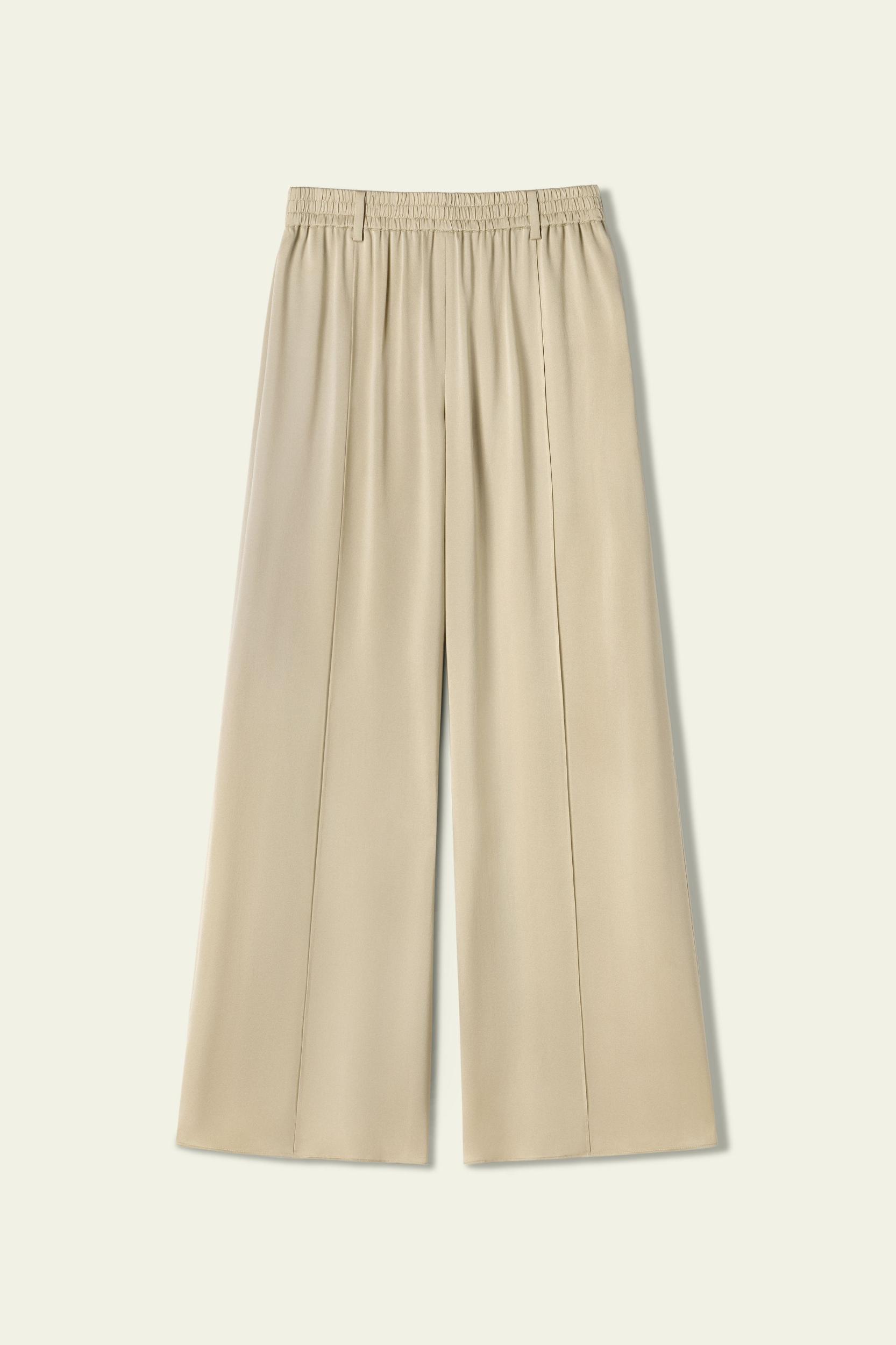LILYSILK x Melissa Murrell Silk Suede Wide-Leg Pants Product Image