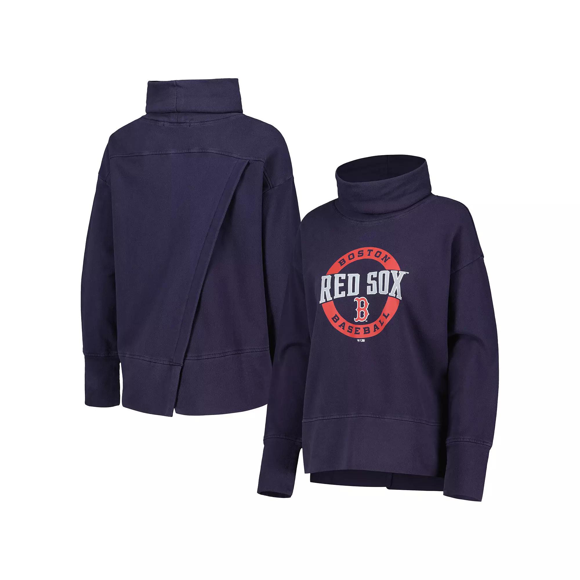 Women's Levelwear Navy Boston Red Sox Sunset Farm Team Pullover Sweatshirt,  Product Image