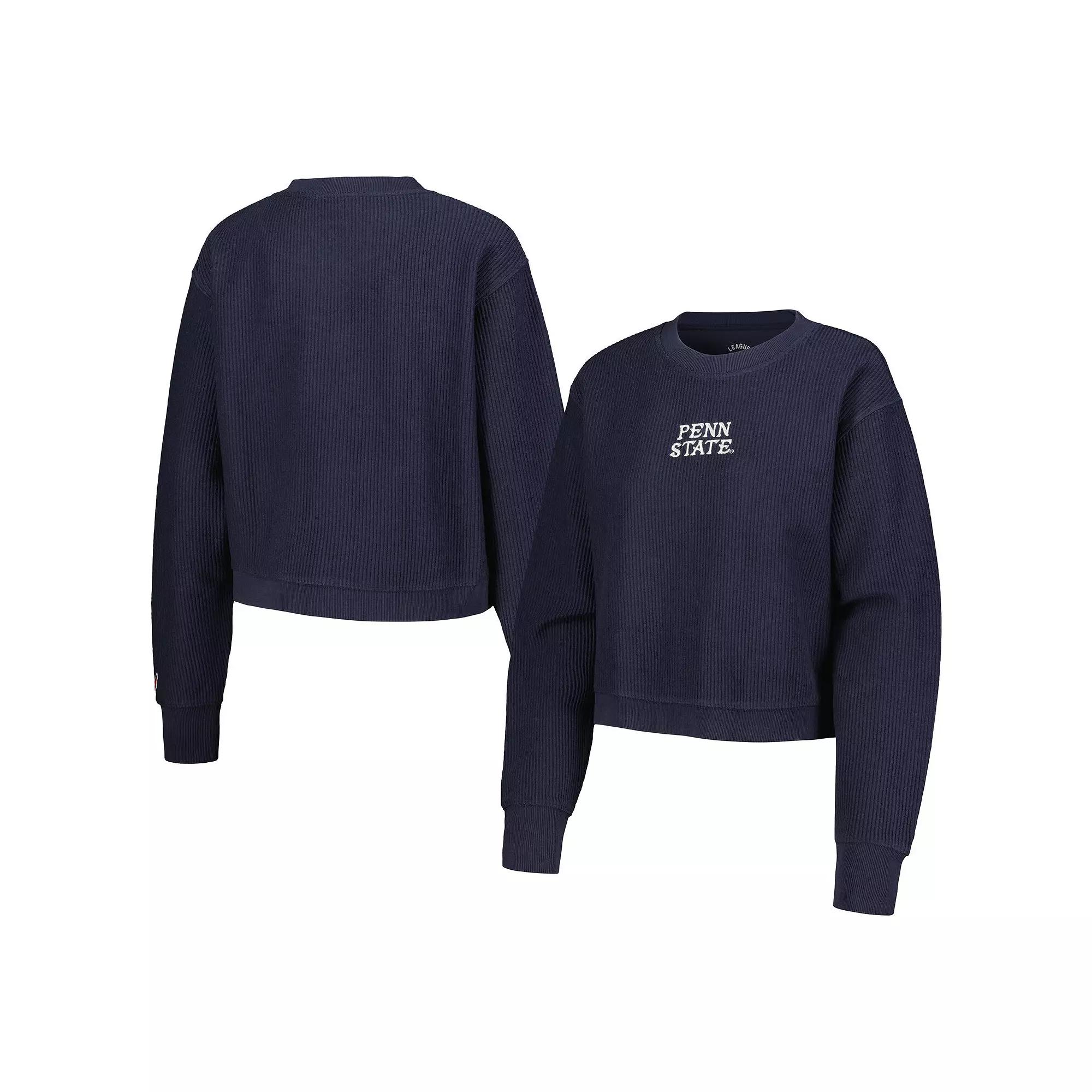 Women's League Collegiate Wear Navy Penn State Nittany Lions Timber Cropped Pullover Sweatshirt,  Product Image