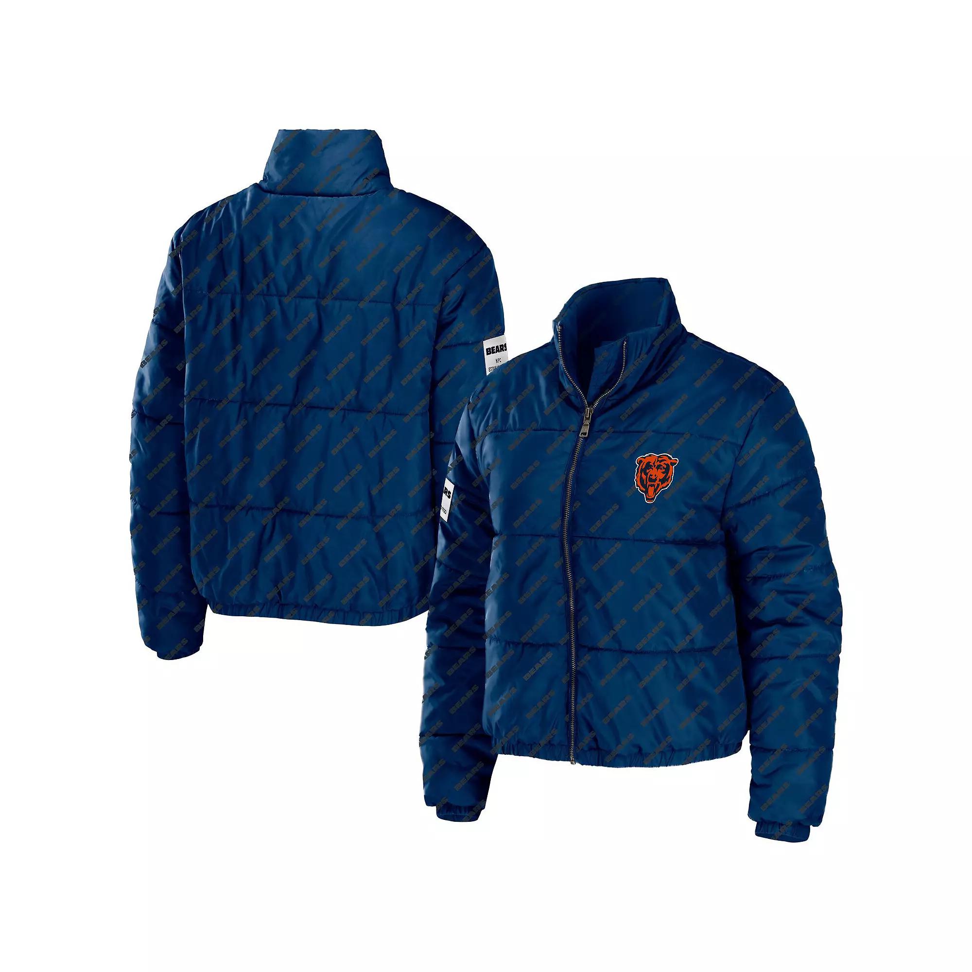 Women's WEAR by Erin Andrews Navy Chicago Bears Puffer Full-Zip Jacket,  Product Image