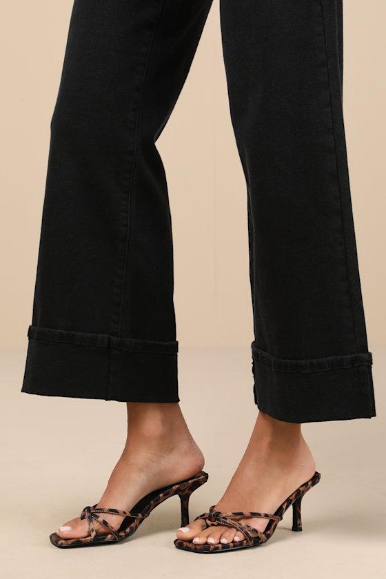 Thorian Leopard Knotted Thong High Heel Sandals Product Image