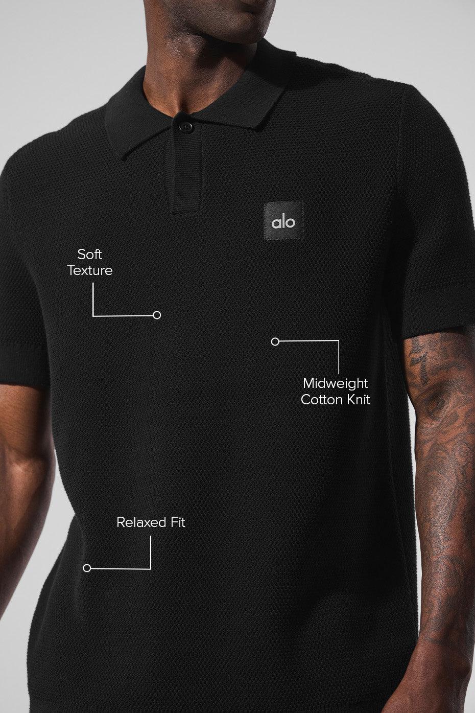 Sports Club Sweater Knit Polo - Black Product Image