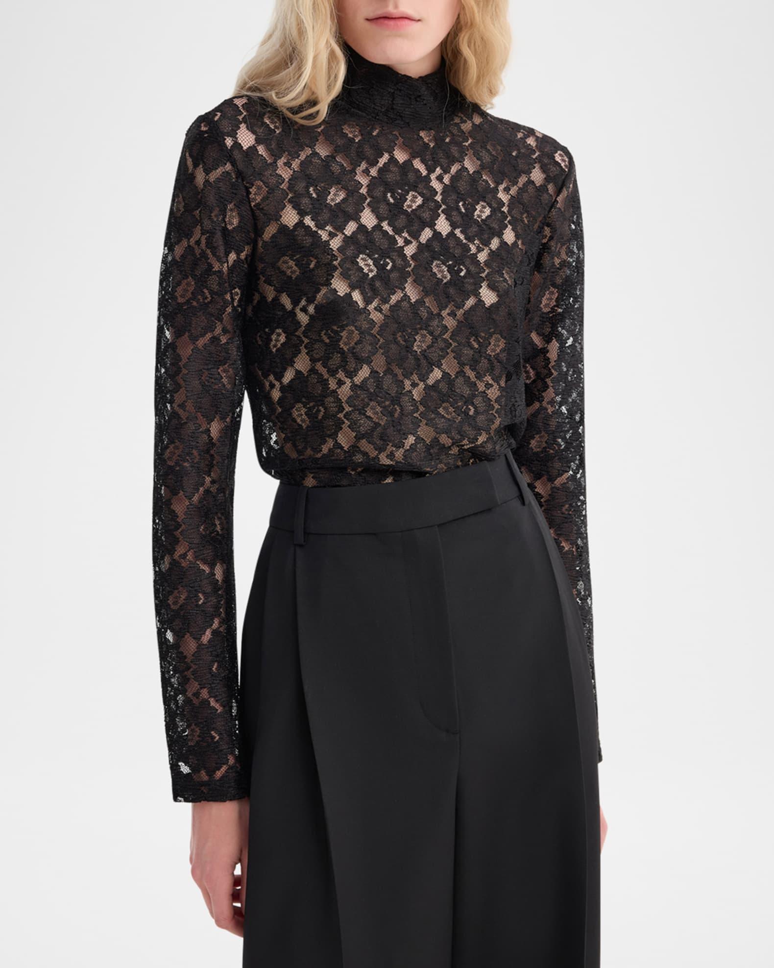 Lace Turtleneck Top Product Image