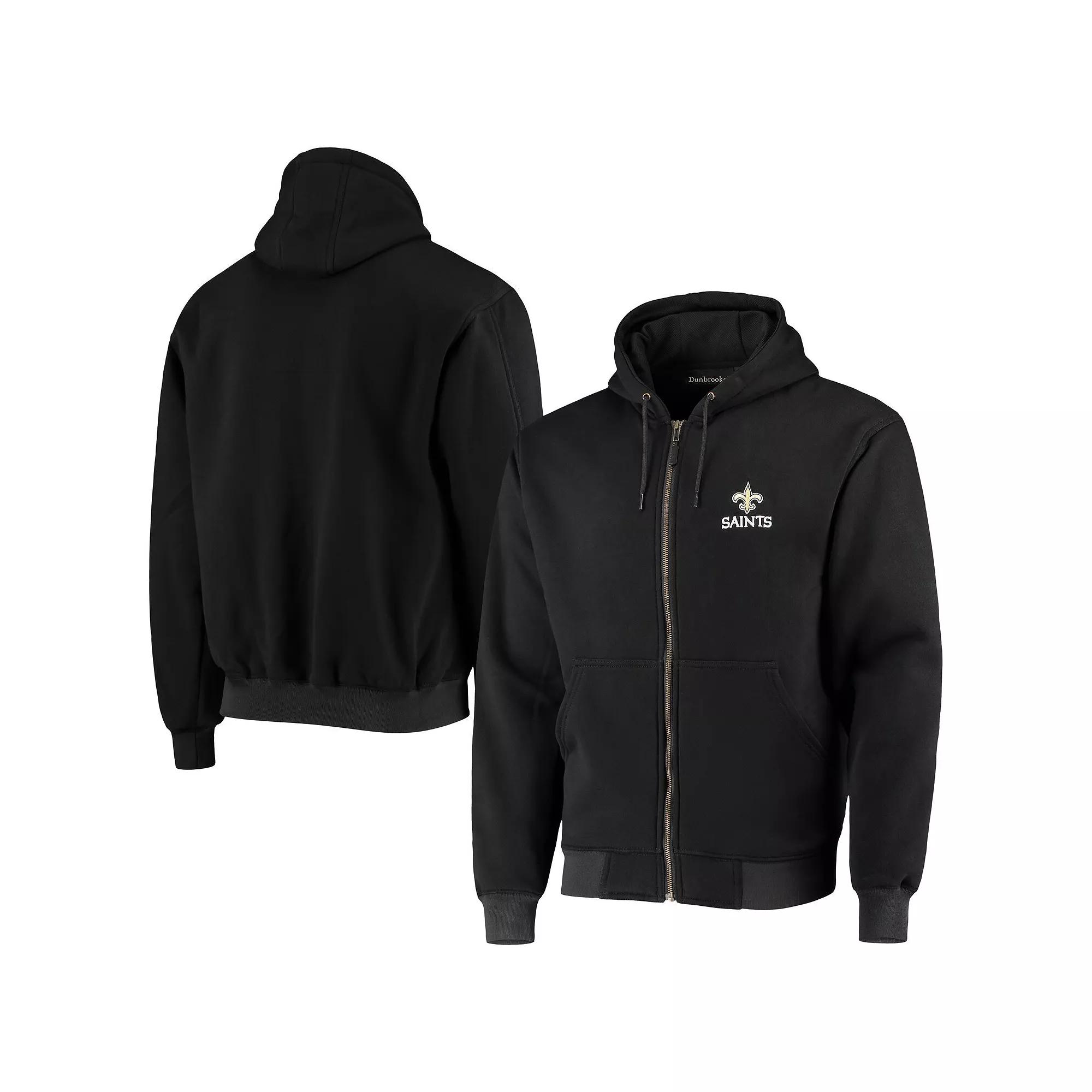 Men's Dunbrooke Black New Orleans Saints Craftsman Thermal-Lined Full-Zip Hoodie,  Product Image
