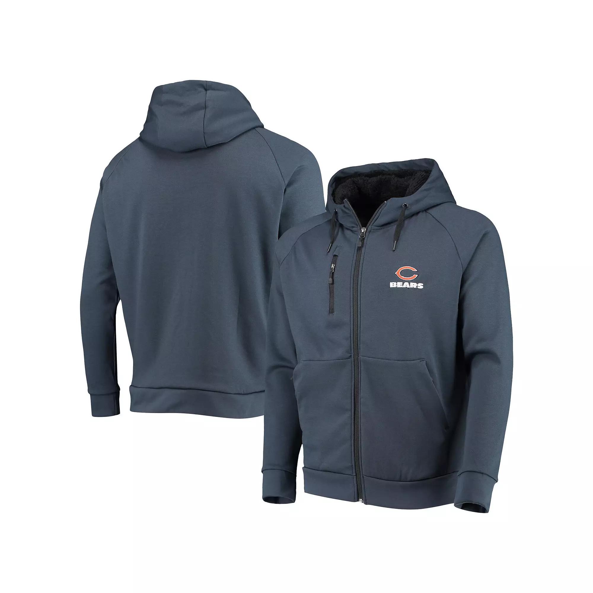 Men's Dunbrooke Navy Chicago Bears Shag Tri-Blend Full-Zip Raglan Hoodie,  Product Image