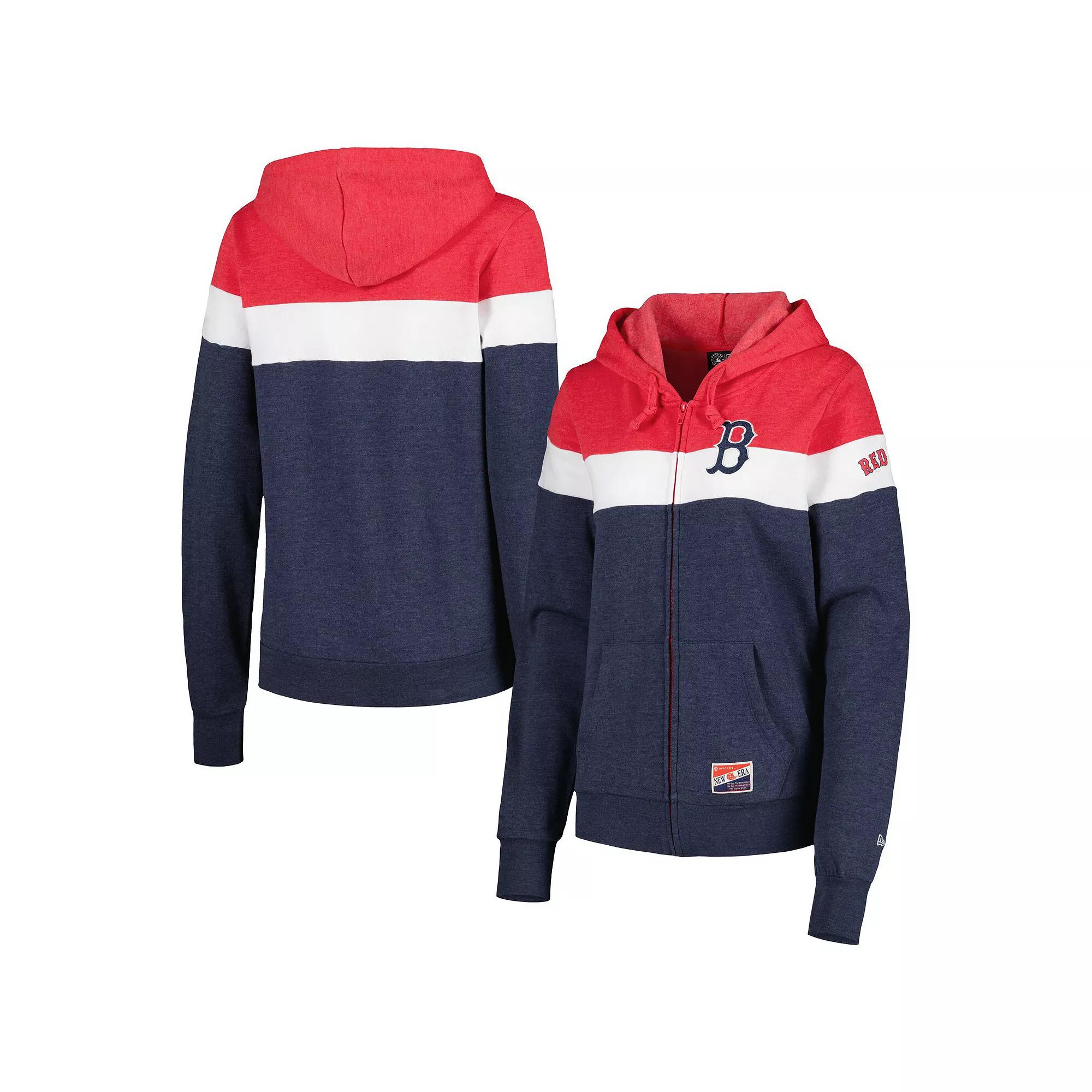 Women's New Era Heather Navy Boston Red Sox Colorblock Full-Zip Hoodie Jacket, Size: Medium, Blue Product Image
