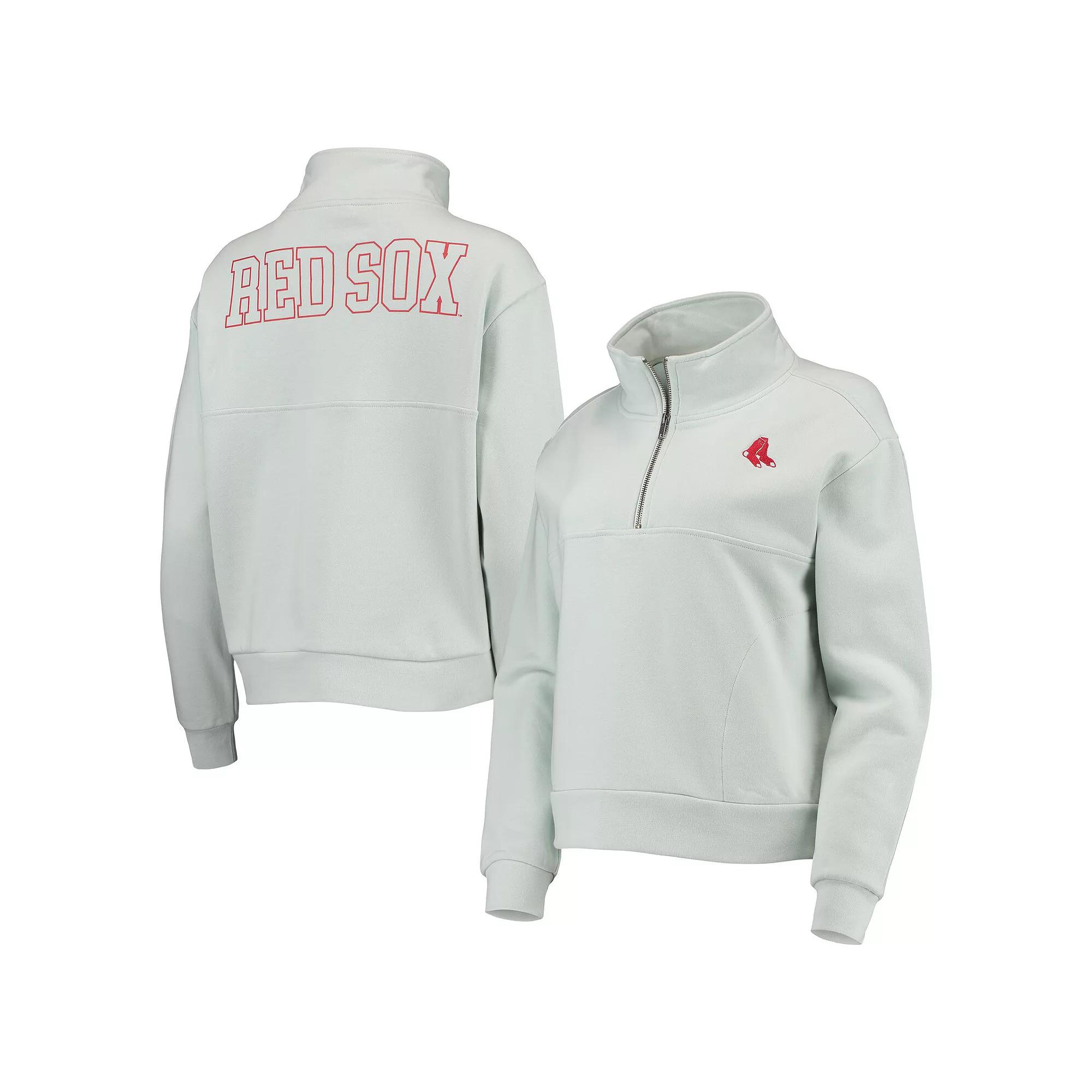 Women's The Wild Collective Light Blue Boston Red Sox Two-Hit Quarter-Zip Pullover Top, Size: Large Product Image