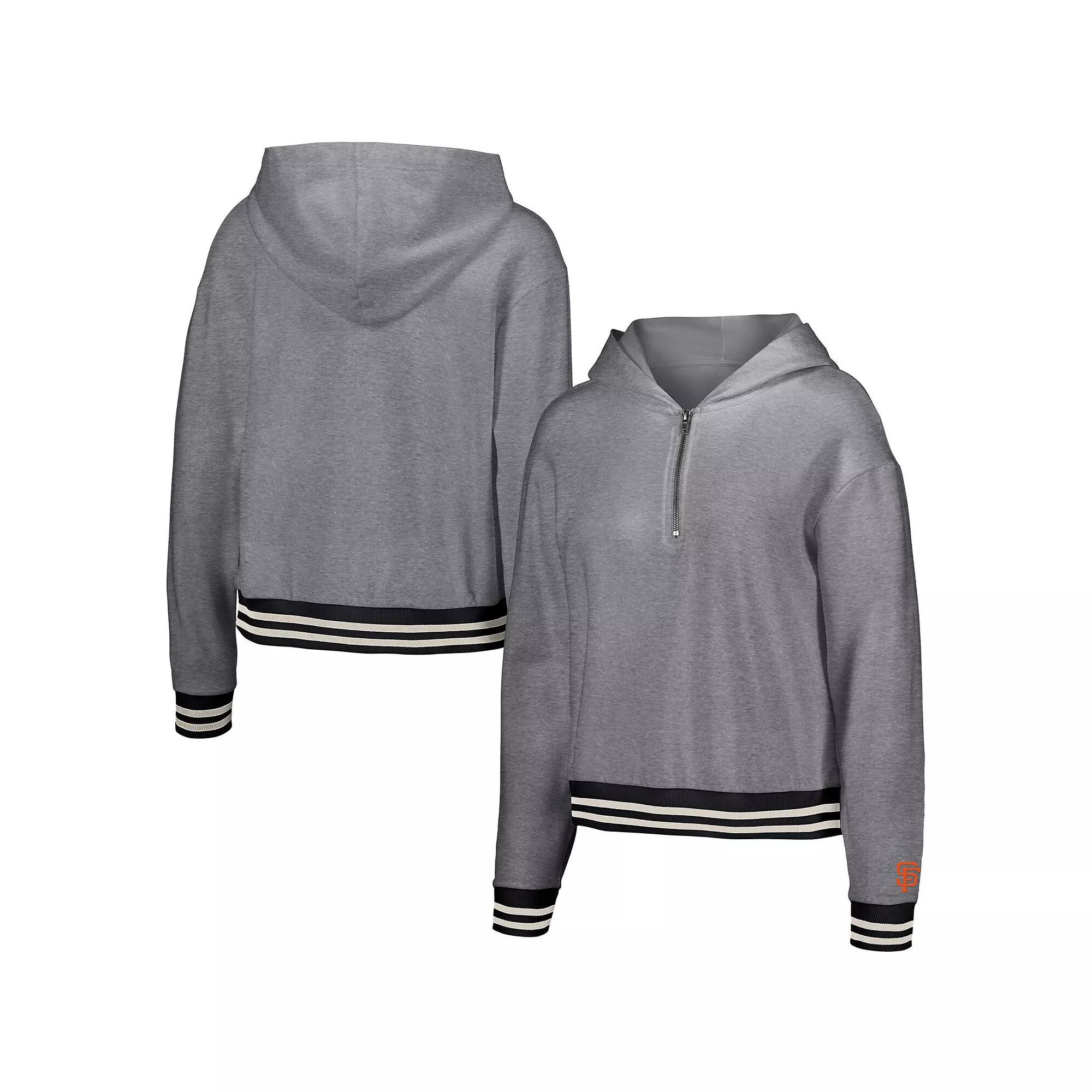 Women's Lusso Gray San Diego Padres Magnolia Tri-Blend Quarter-Zip Hoodie,  Product Image