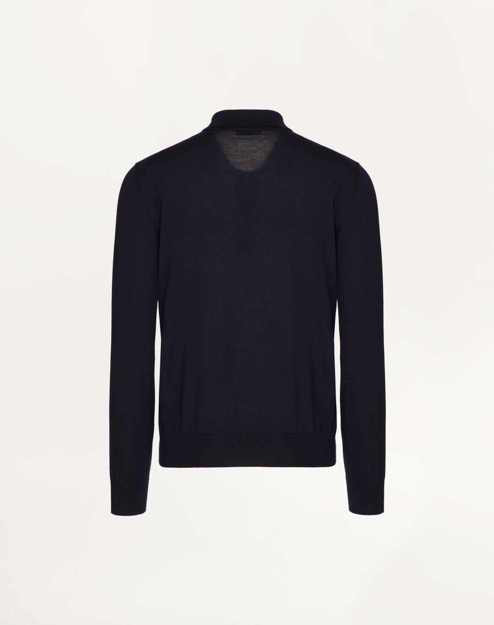 Long-Sleeve Cashmere And Silk Polo Shirt With Vlogo Signature Embroidery Product Image