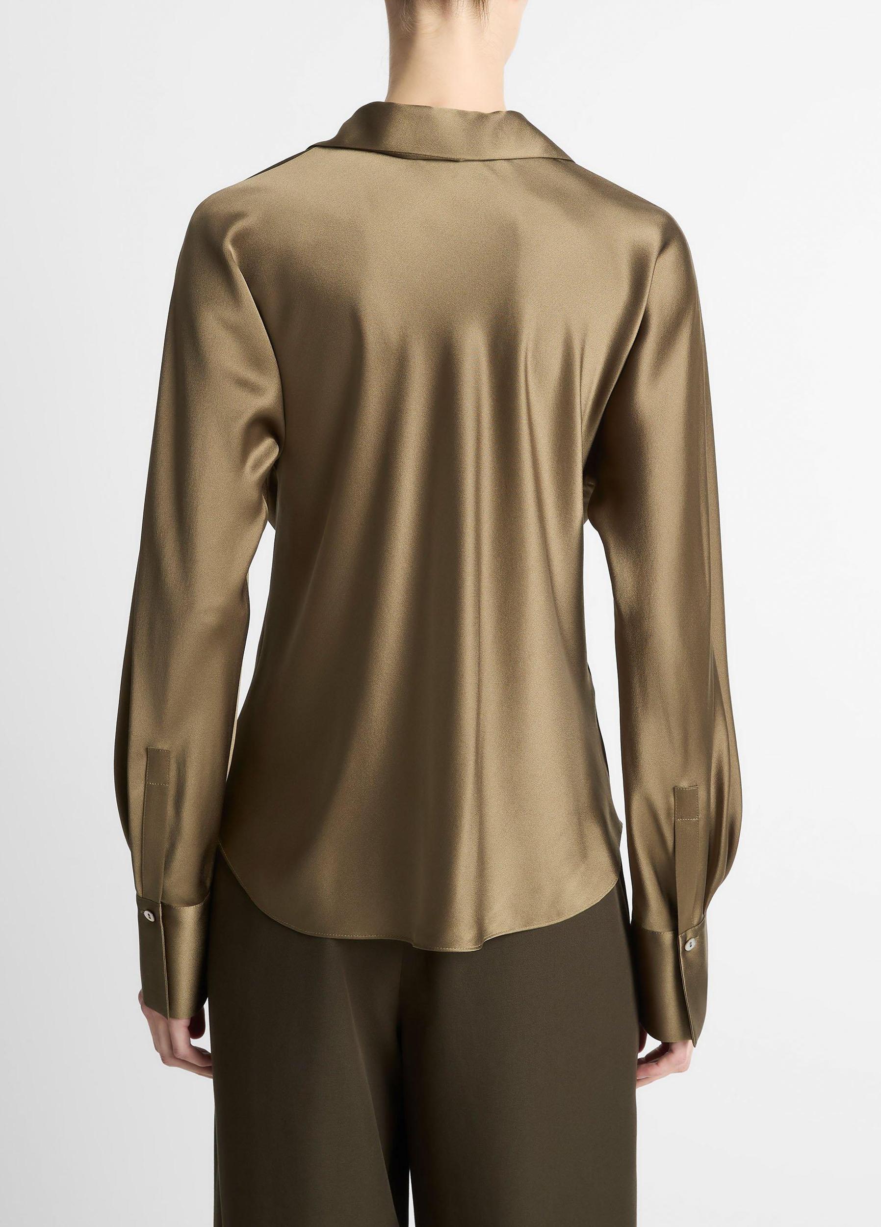 Silk Bias Long-Sleeve Blouse Product Image