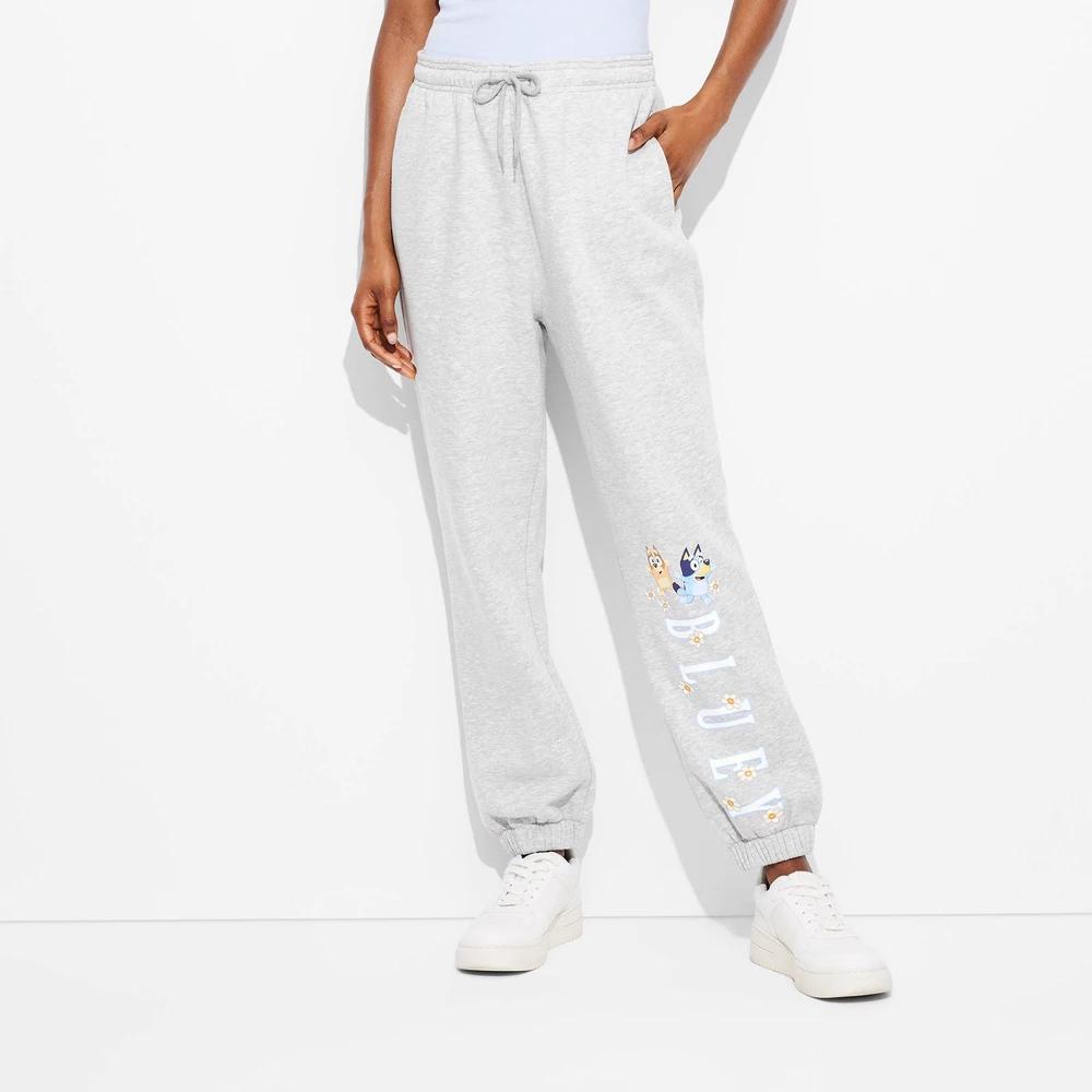Women's Bluey Flowers Graphic Joggers - Gray Product Image